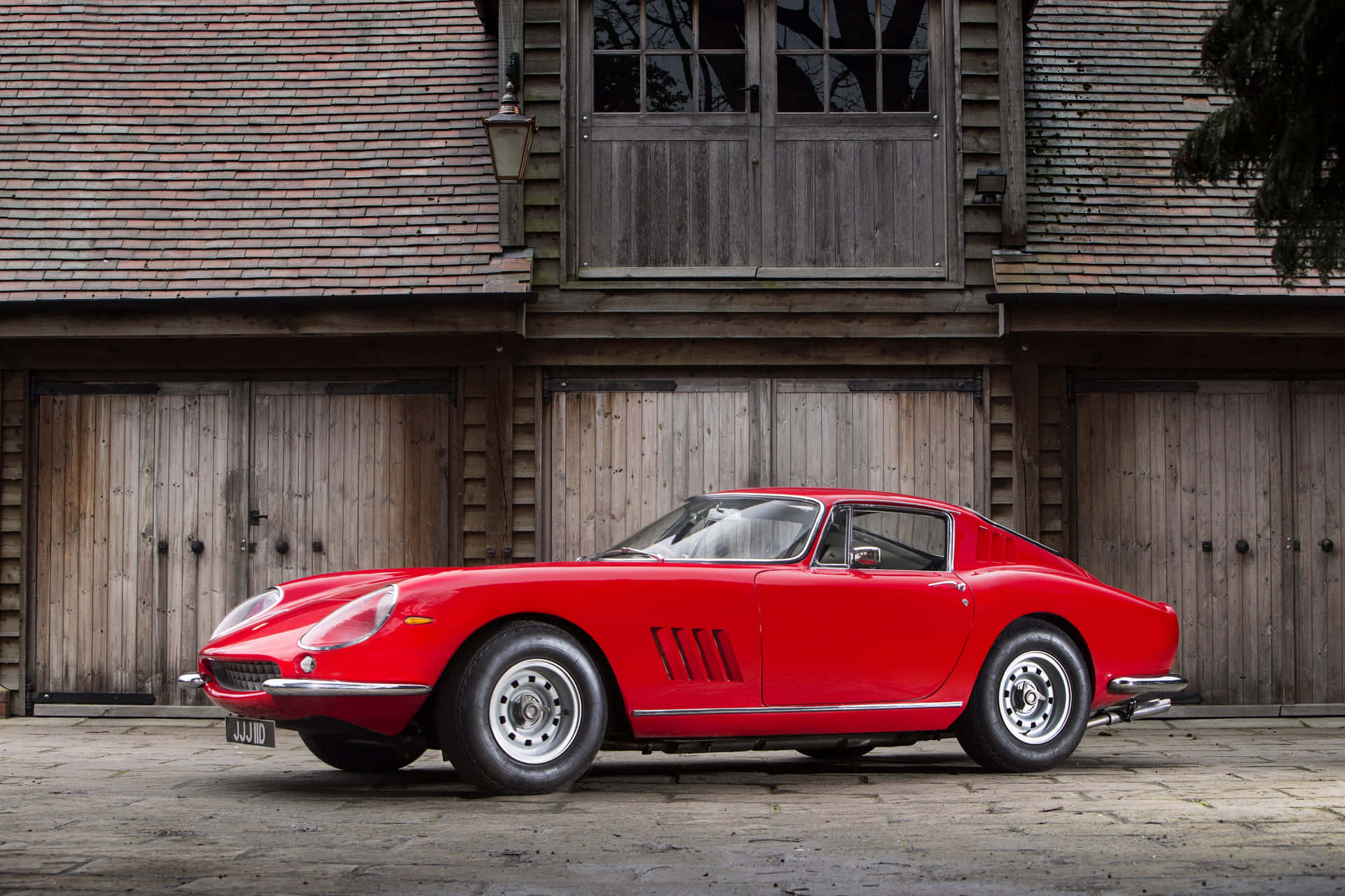 Vintage Ferrari Outside An Old Garage