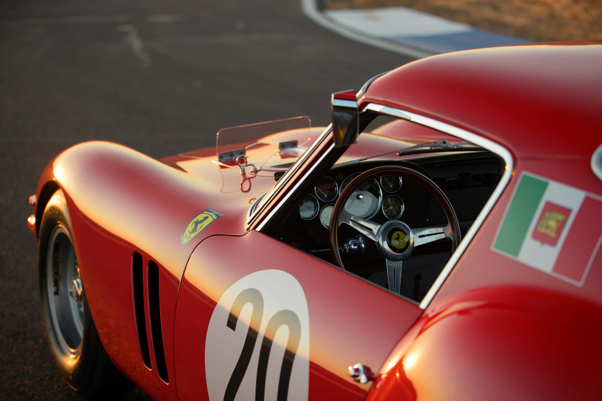 Vintage Ferrari With Number 20 Background