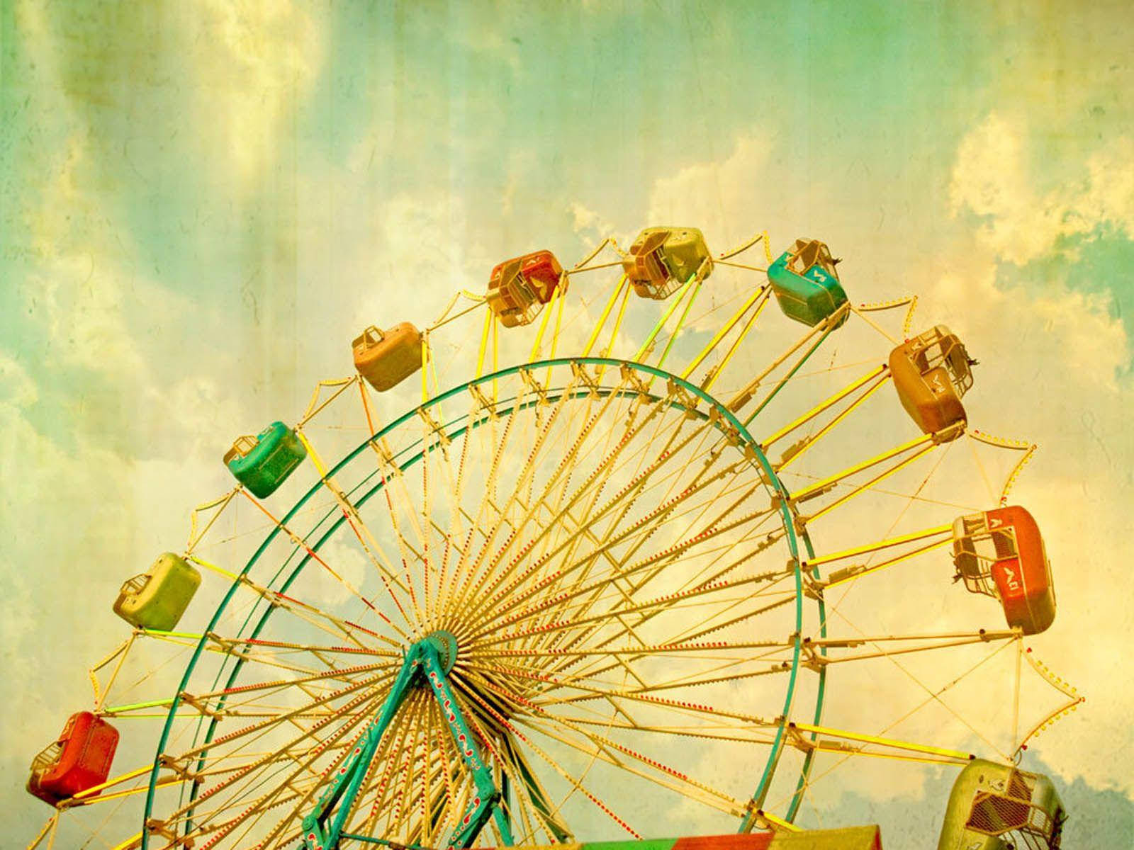 Vintage Ferris Wheel Artwork Background