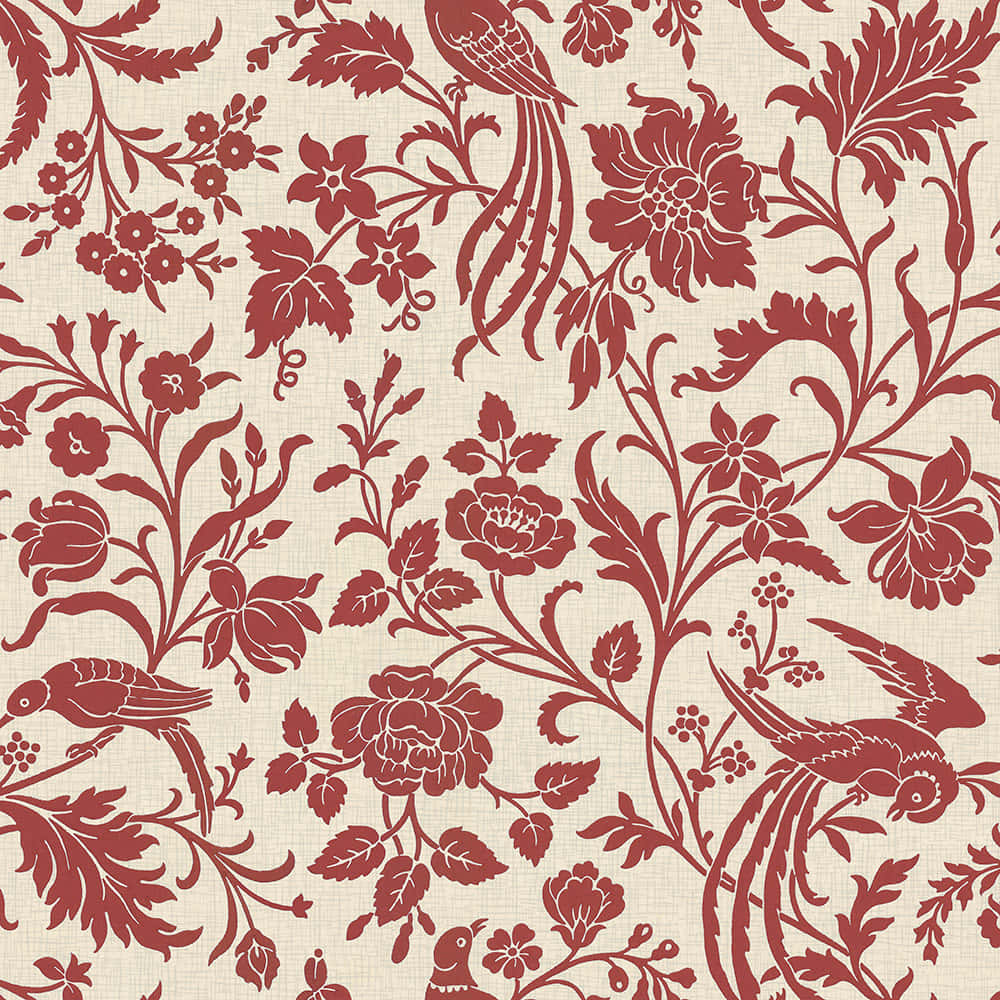 Vintage Floral Bird Pattern1920s Background