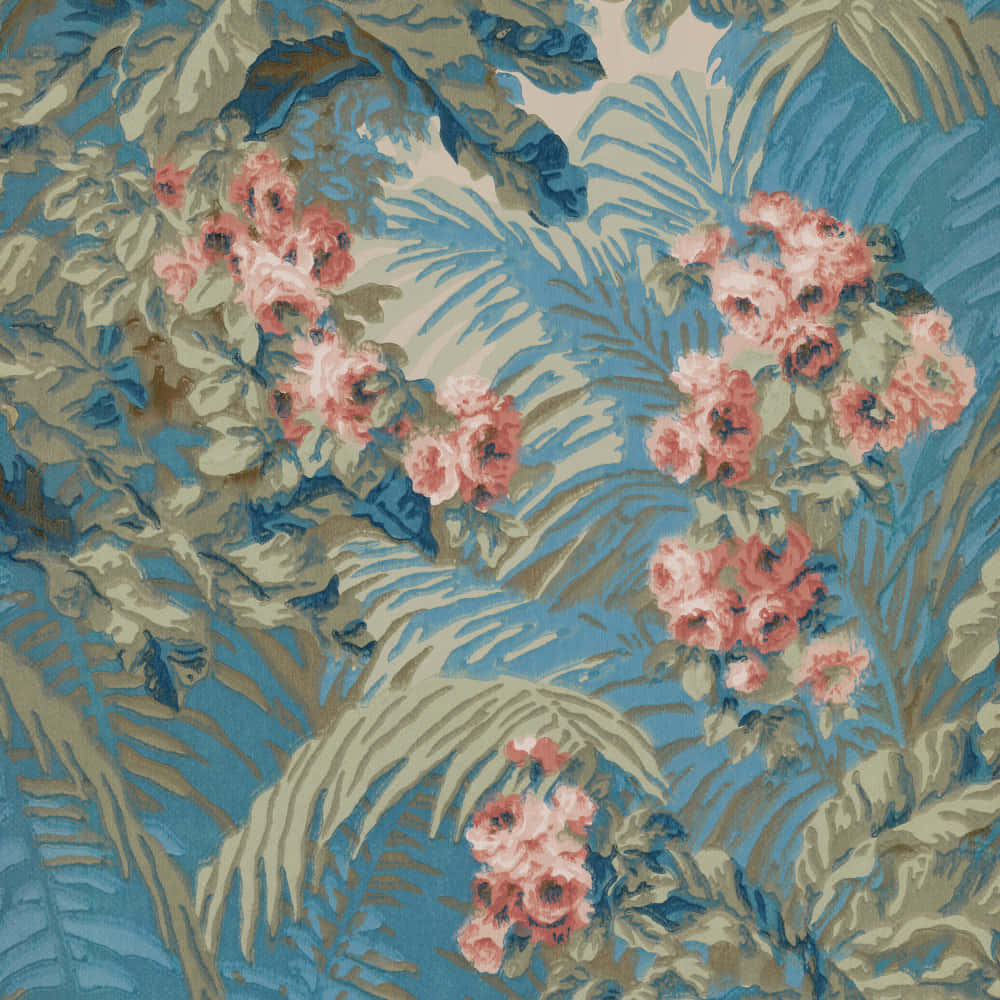 Vintage Floral Fabric Pattern1920s Background