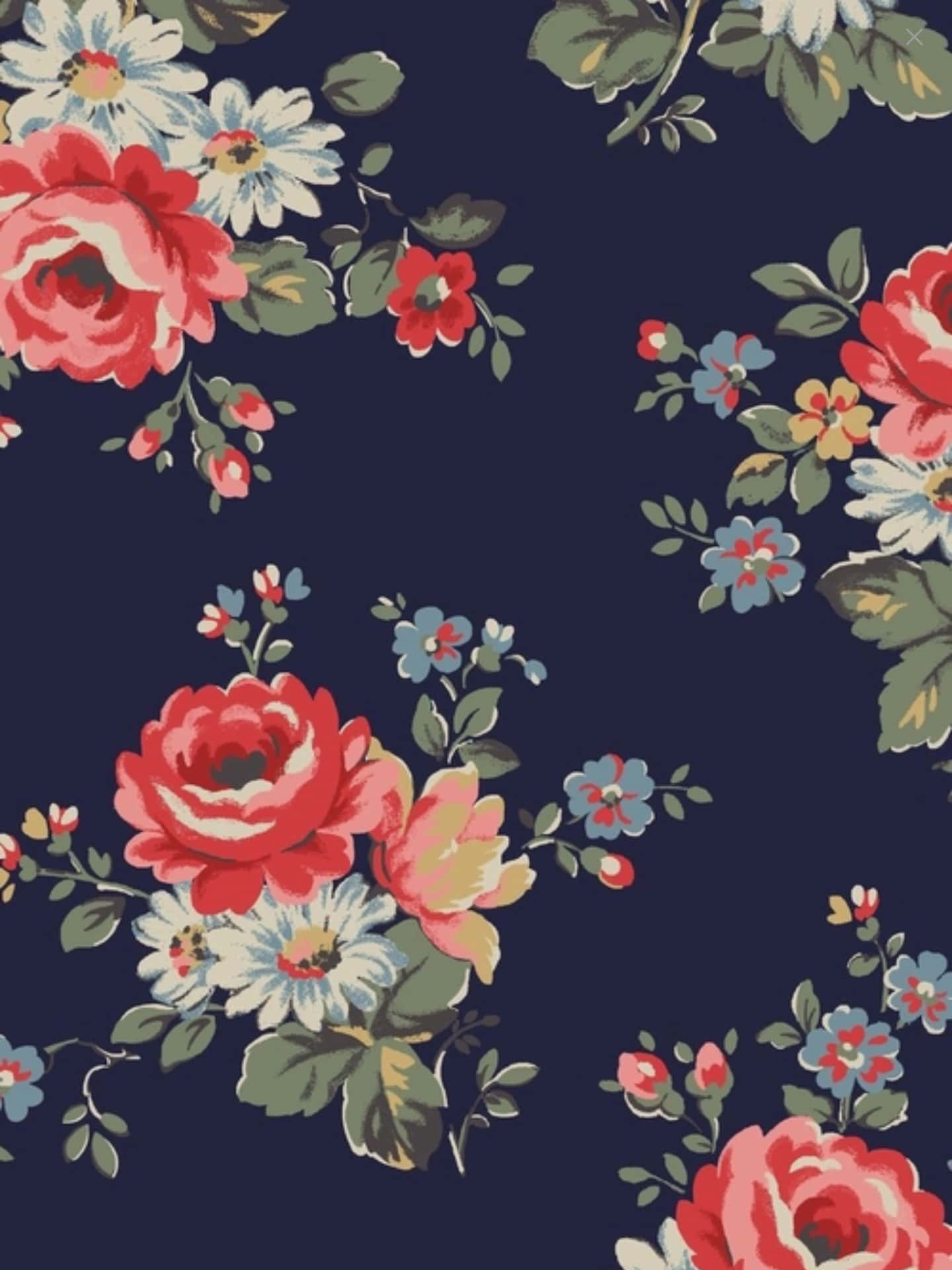 Vintage Floral Pattern Dark Background