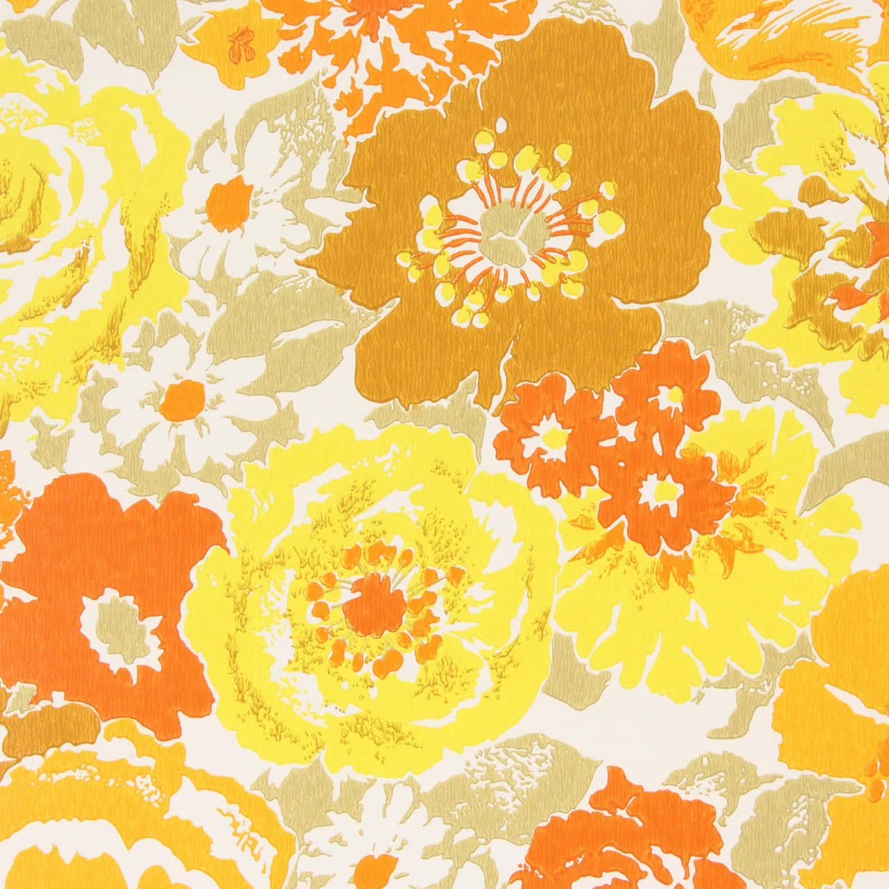 Vintage Floral Pattern1970s Background