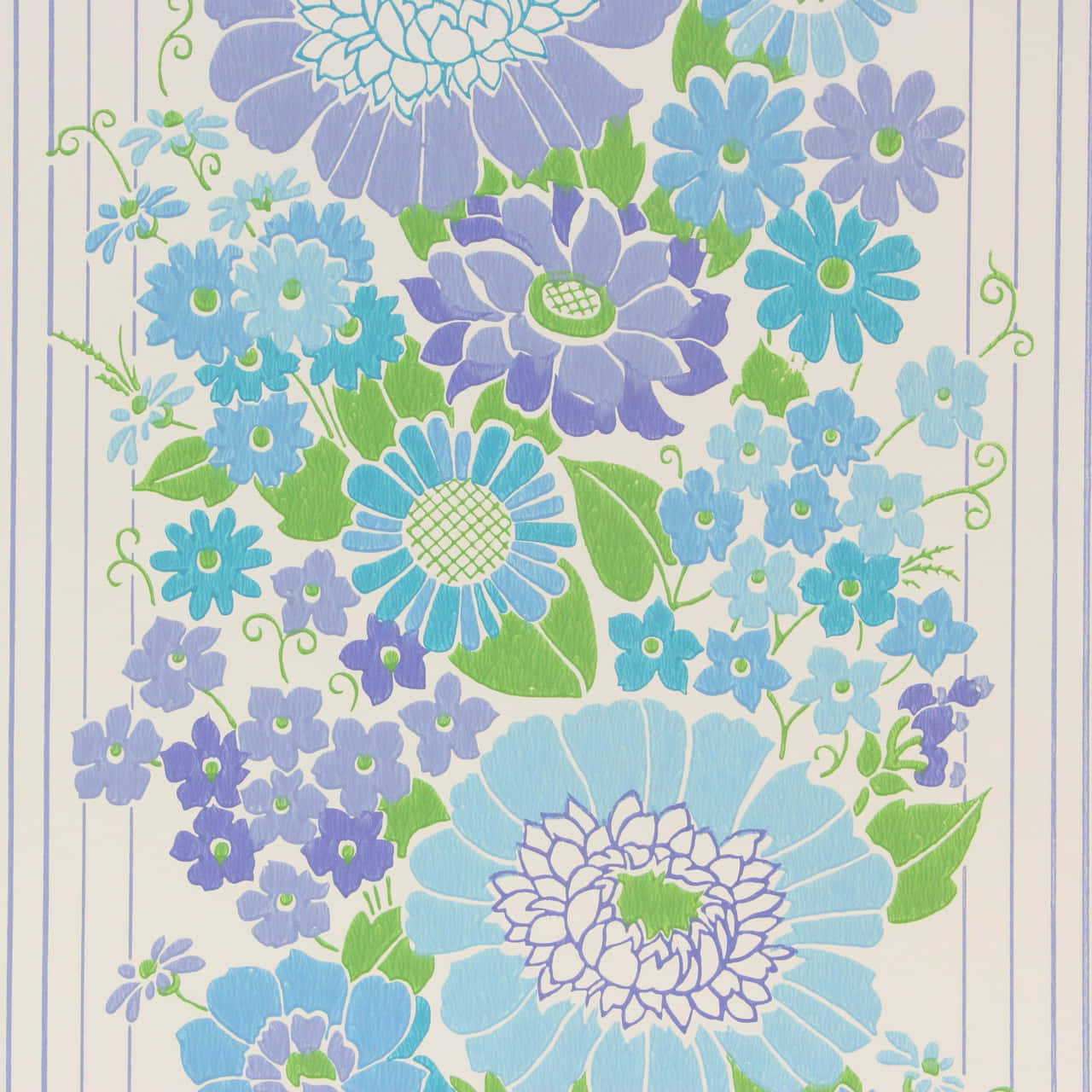 Vintage Floral Pattern70s Style Background
