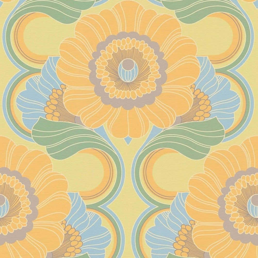 Vintage Floral Pattern70s Style Background