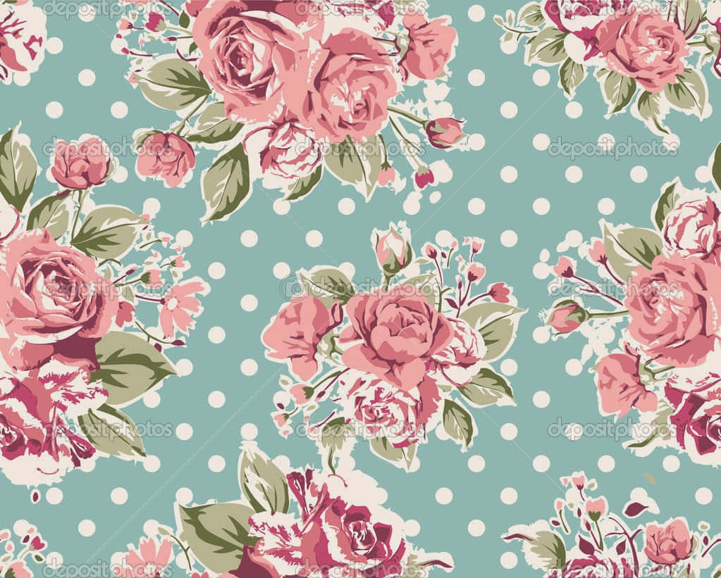 Vintage Flower With Polka Dots