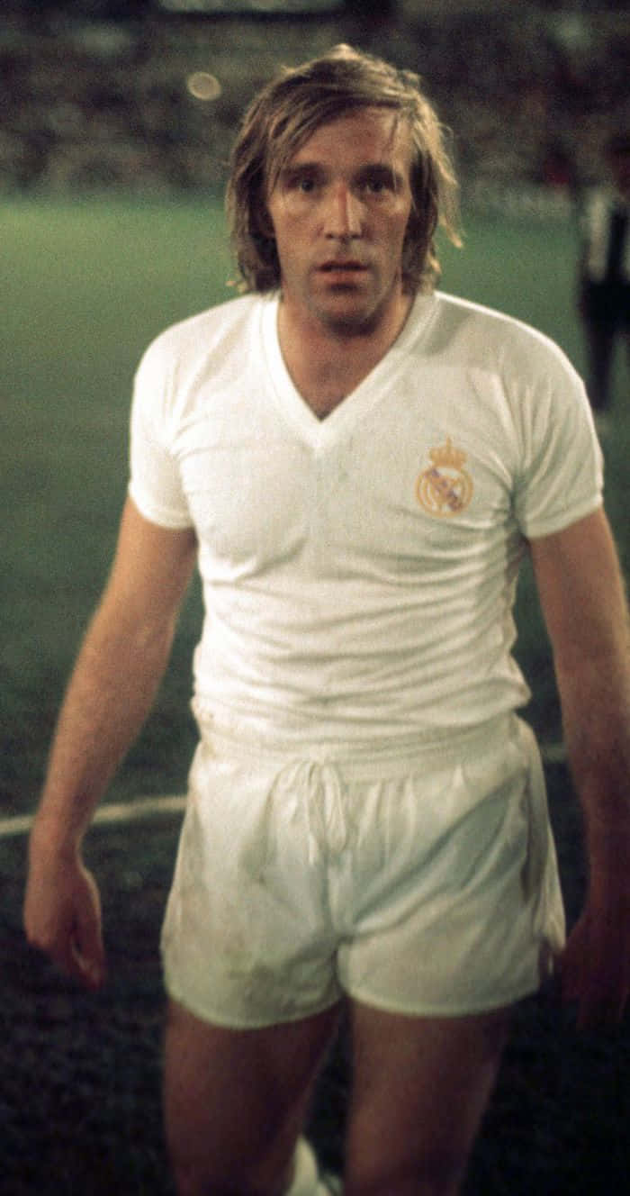 Vintage Footballer Real Madrid Kit Background