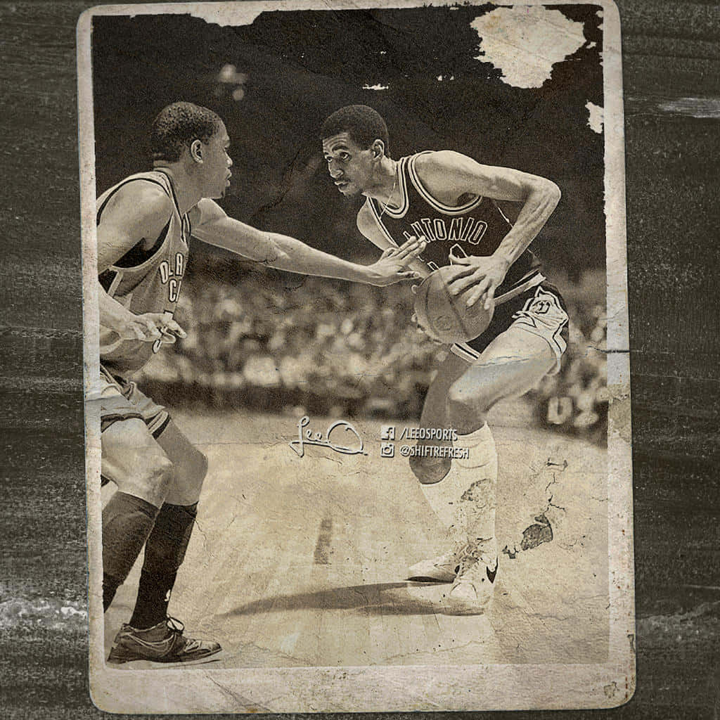 Vintage George Gervin Basketball Card Background
