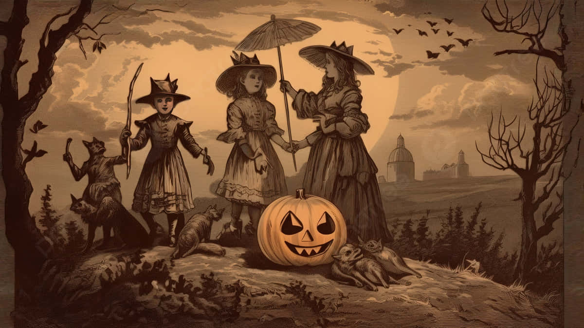 Vintage Halloween Celebration Background
