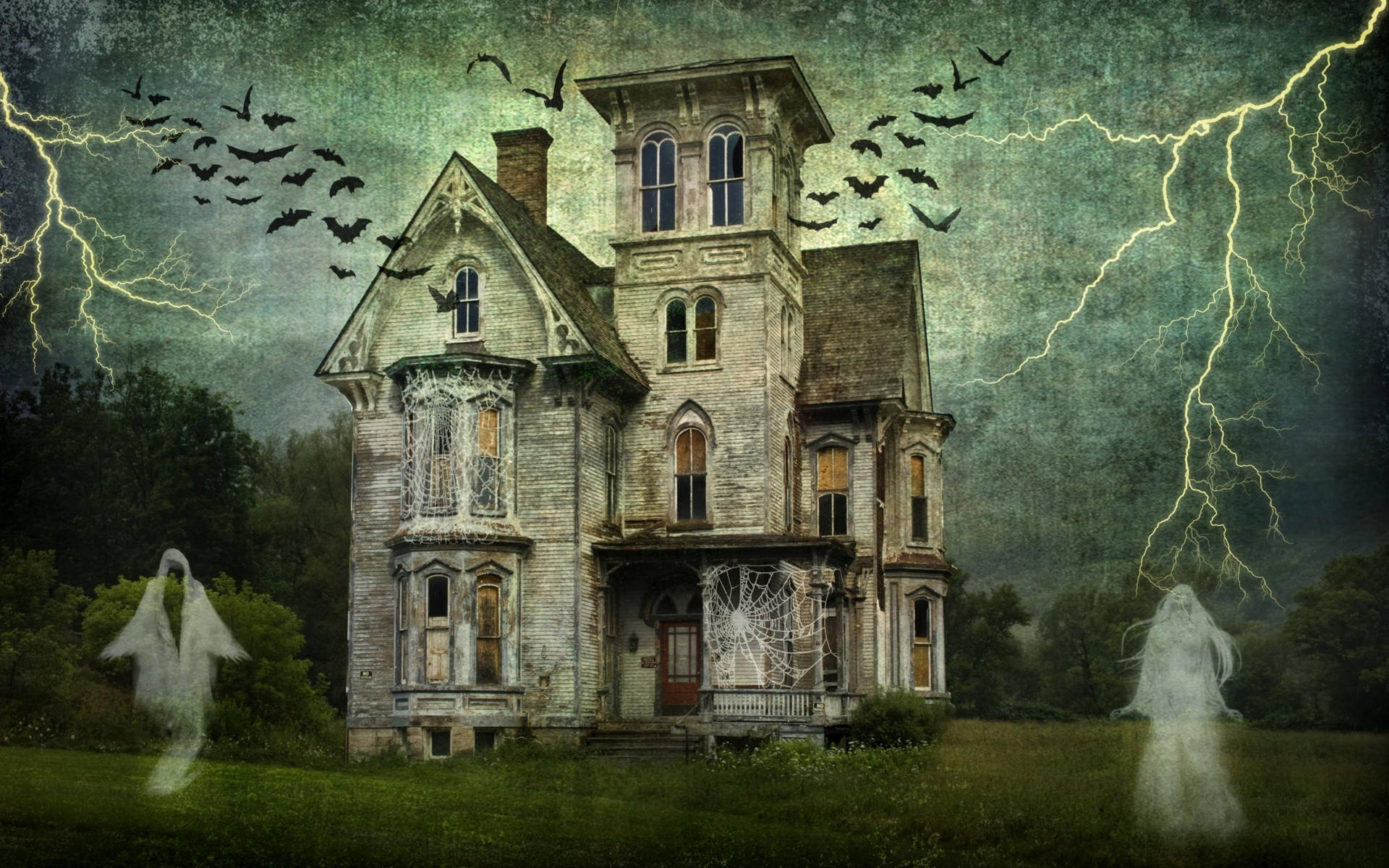 Vintage Halloween Haunted House
