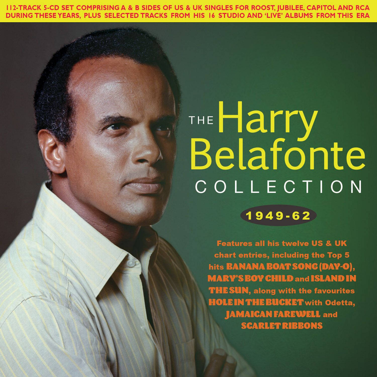 Vintage Harry Belafonte Singles Album Cover Background