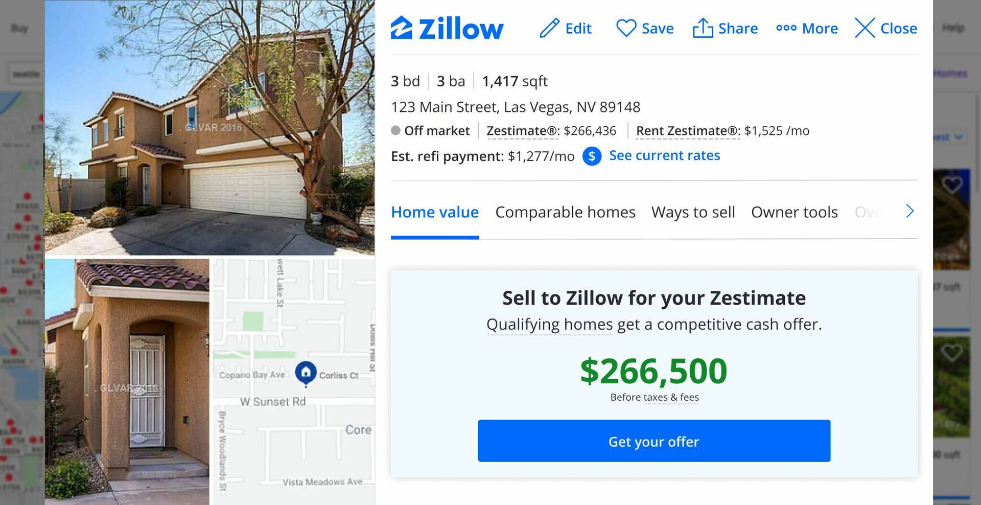 Vintage House Showcased On Zillow Background