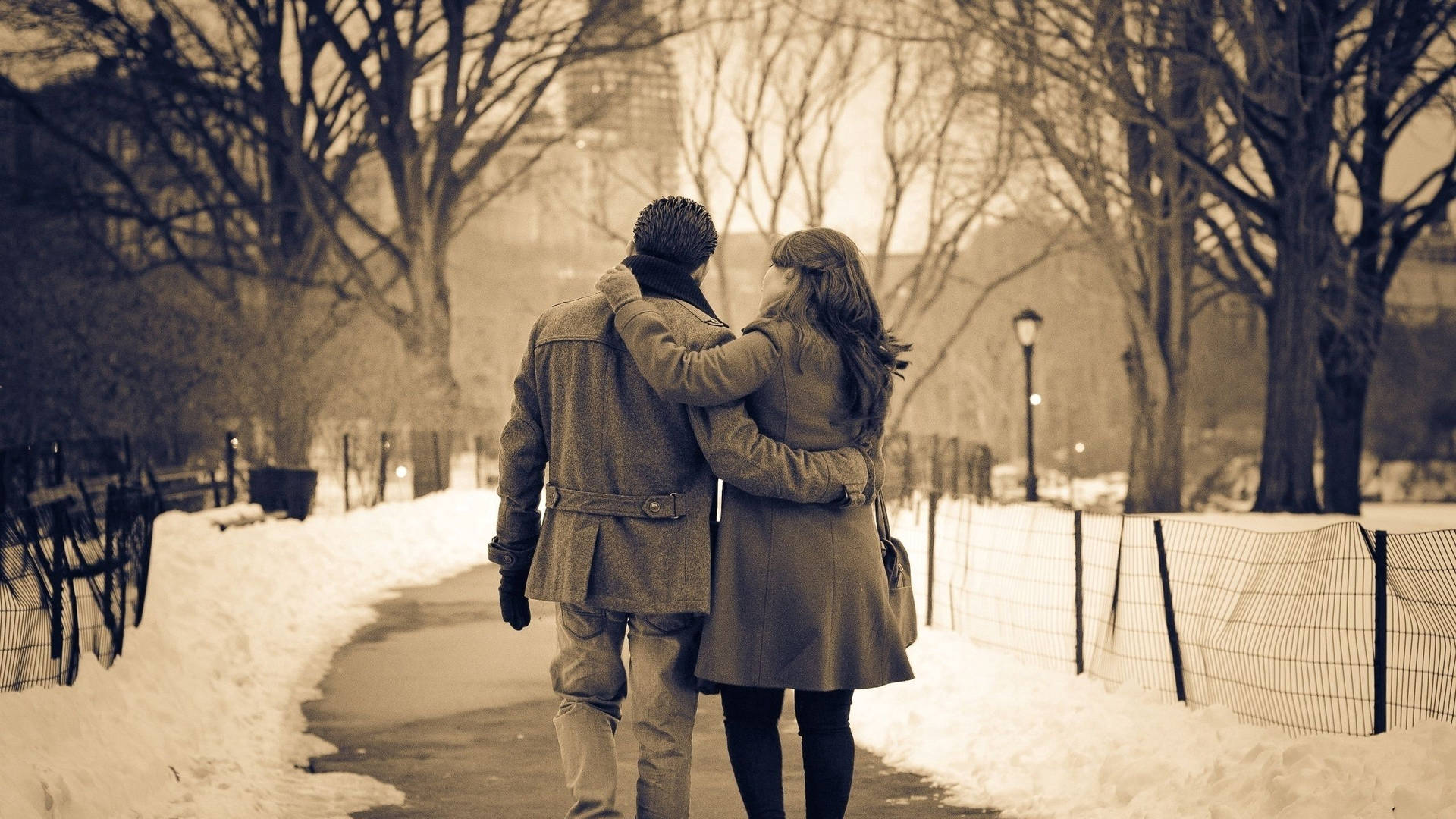 Vintage I Love My Girlfriend In Snow