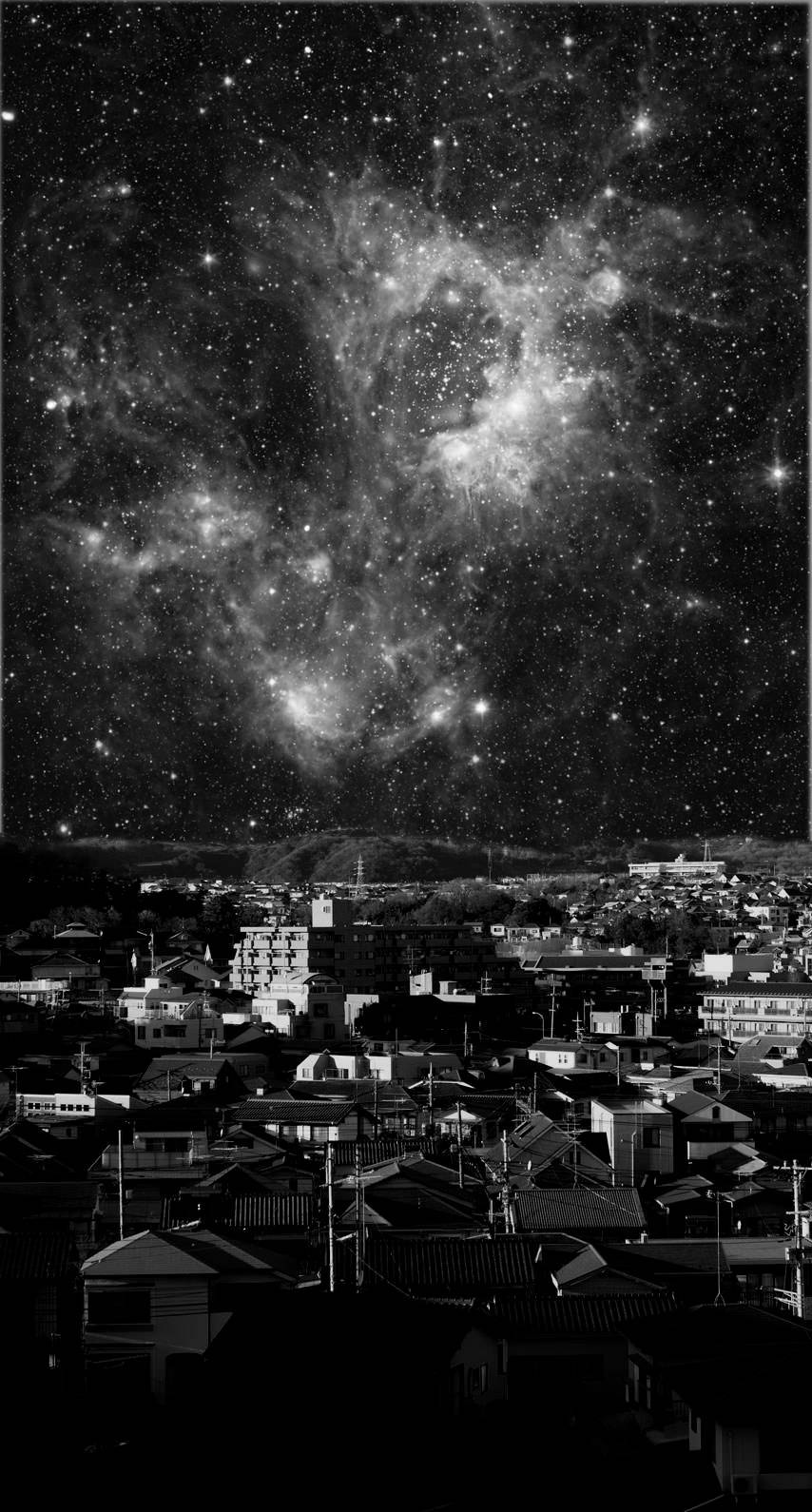 Vintage Iphone Dark City Stars Background