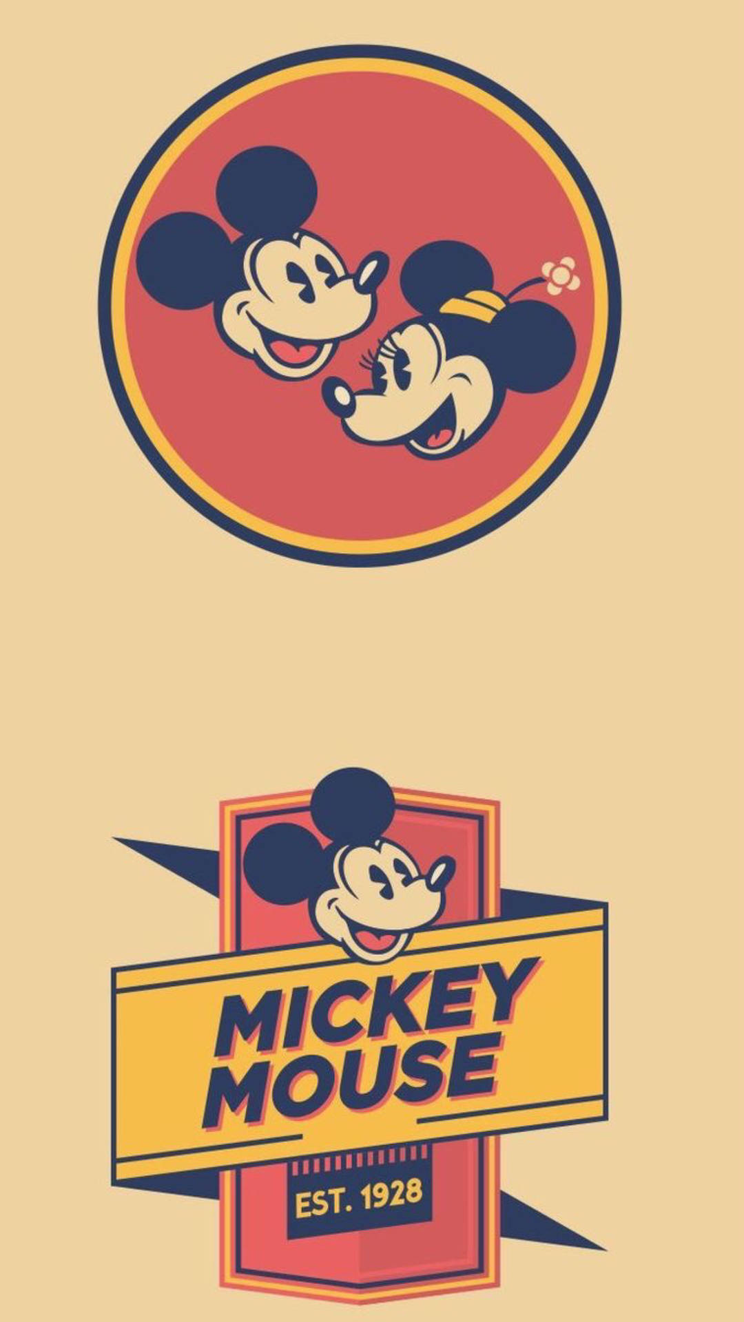 Vintage Iphone Mickey Minnie Mouse Disney Background