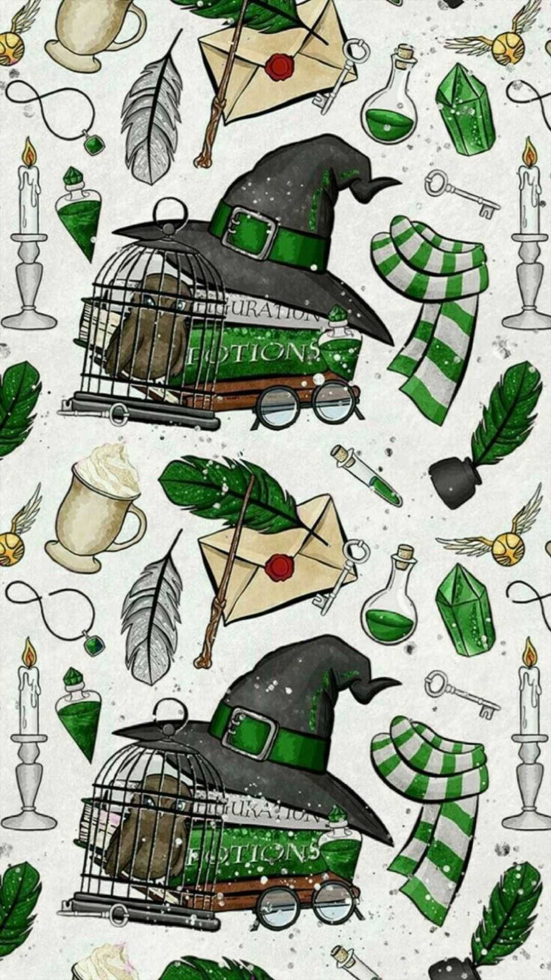 Vintage Iphone Slytherin Collection Stickers Background