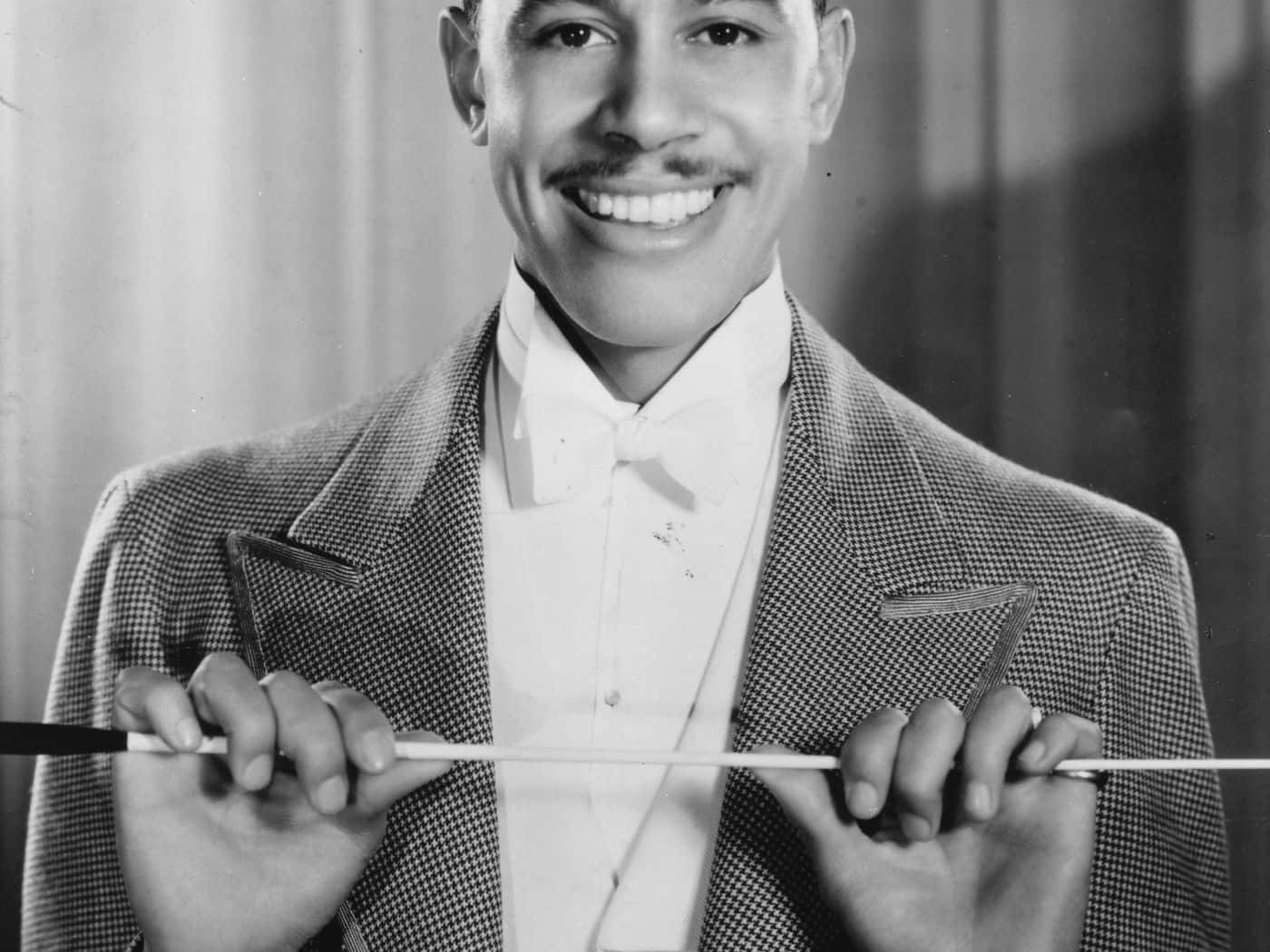 Vintage Jazz Bandleader Smile Background