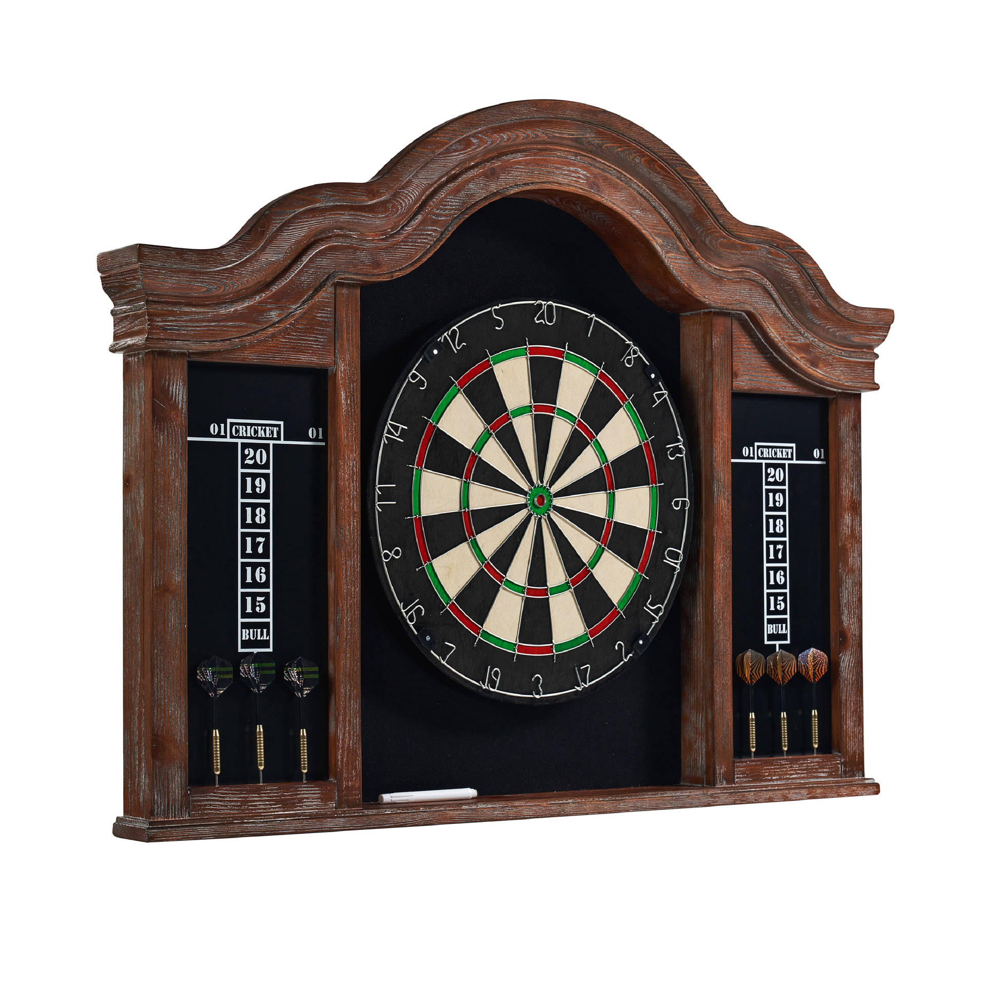 Vintage Kingsbury Cork Dartboard Cabinet Darts