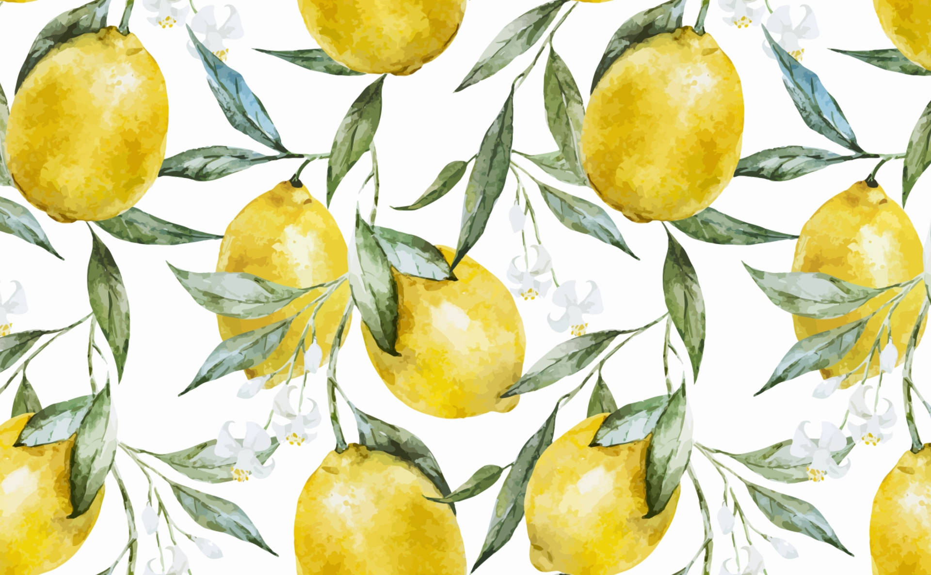 Vintage Lemon Evergreen Background