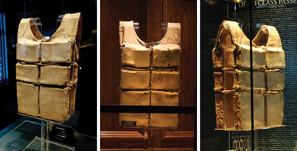 Vintage Life Jackets Exhibit At Rms Titanic Museum