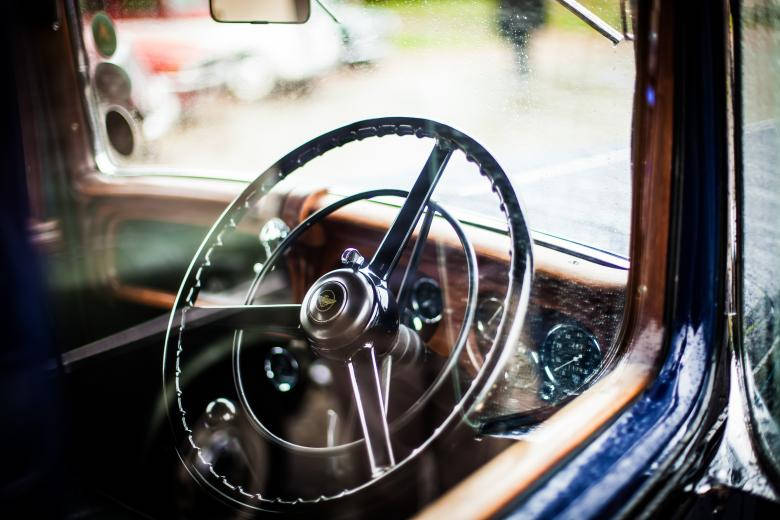 Vintage Luxury Car Through The Window