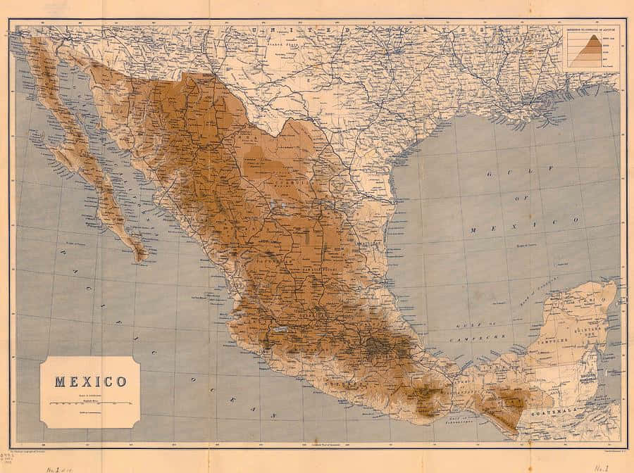 Vintage Mapof Mexico Background
