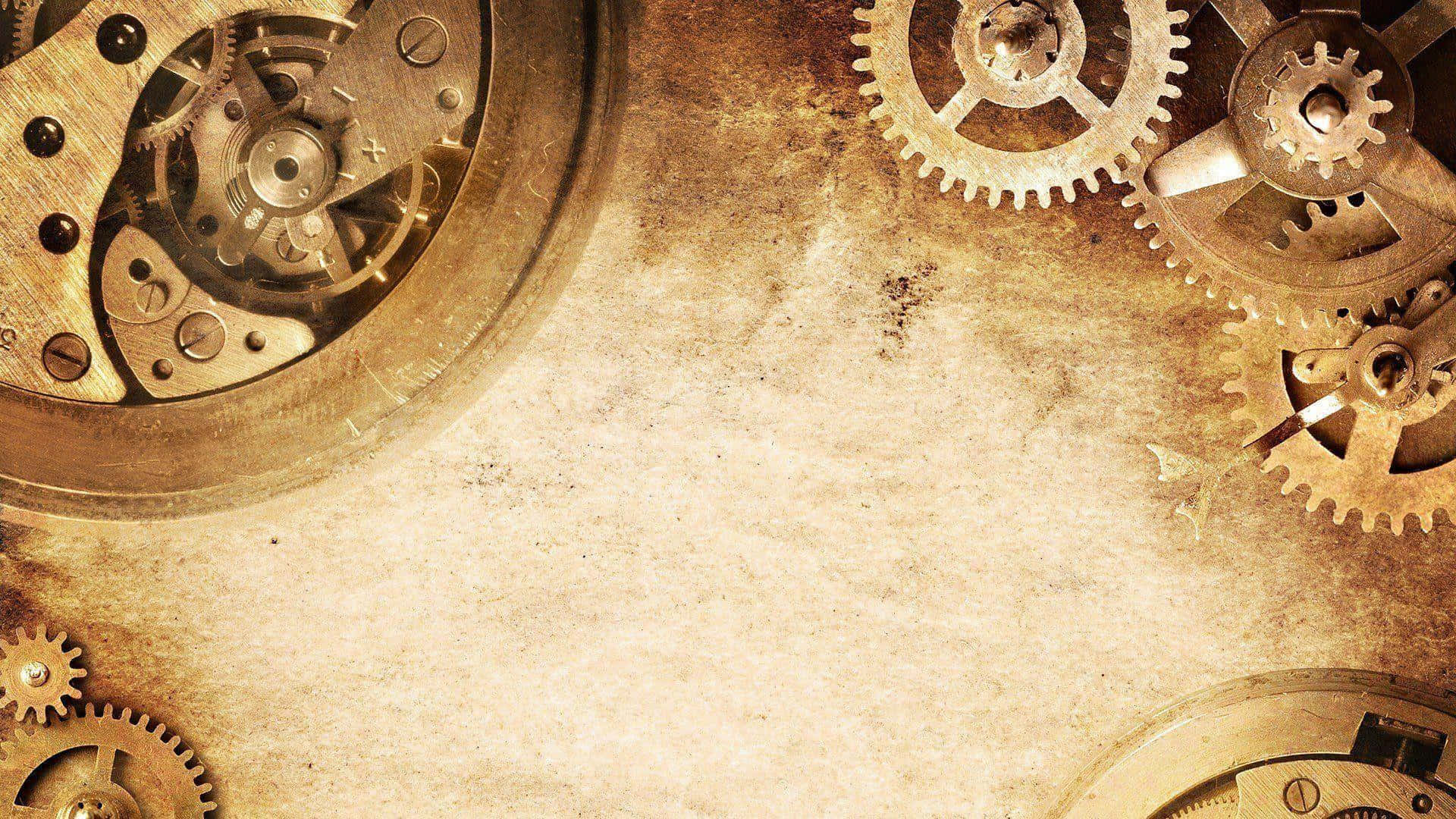 Vintage Mechanical Gears Background Background