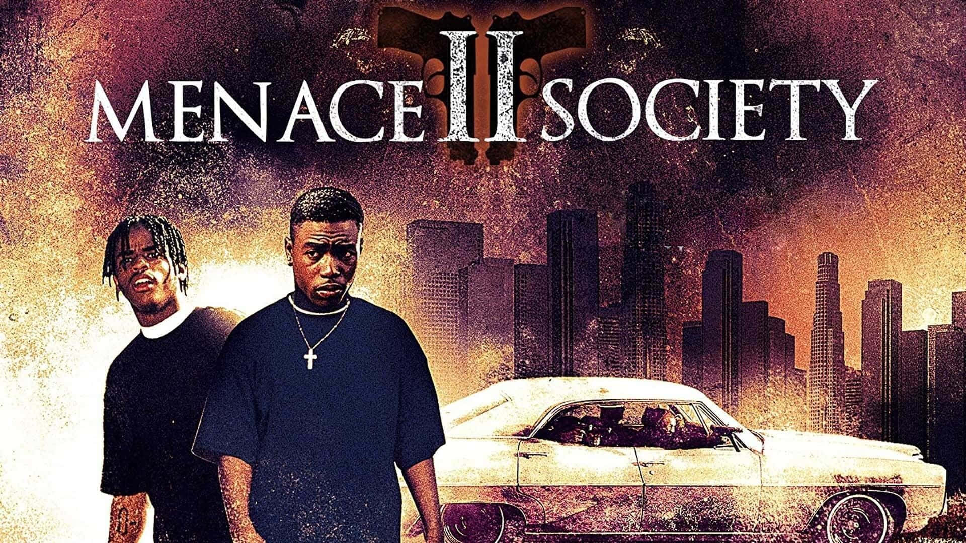 Vintage Menace Ii Society Movie Poster Background