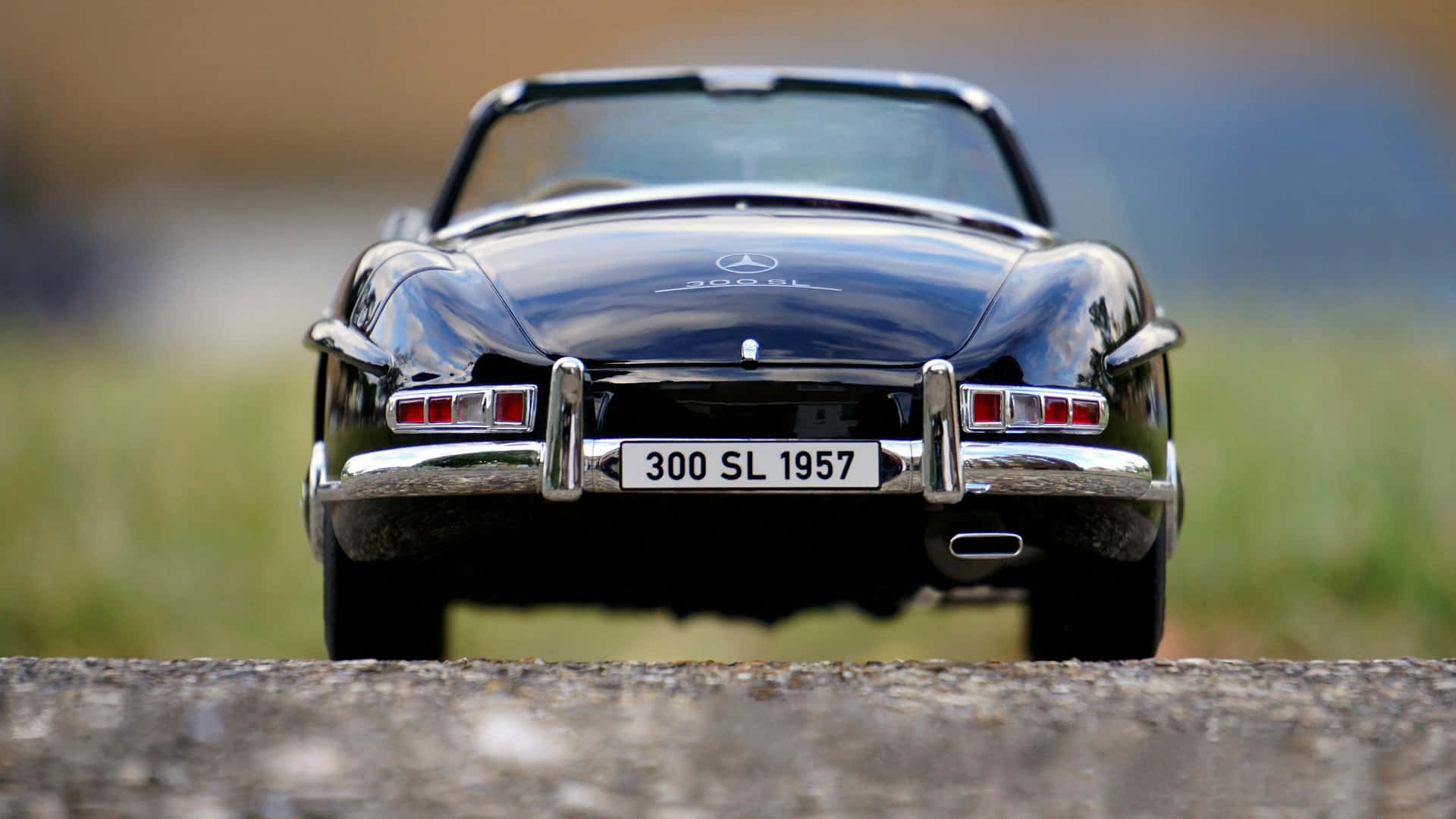 Vintage Mercedes300 S L Rear View Background