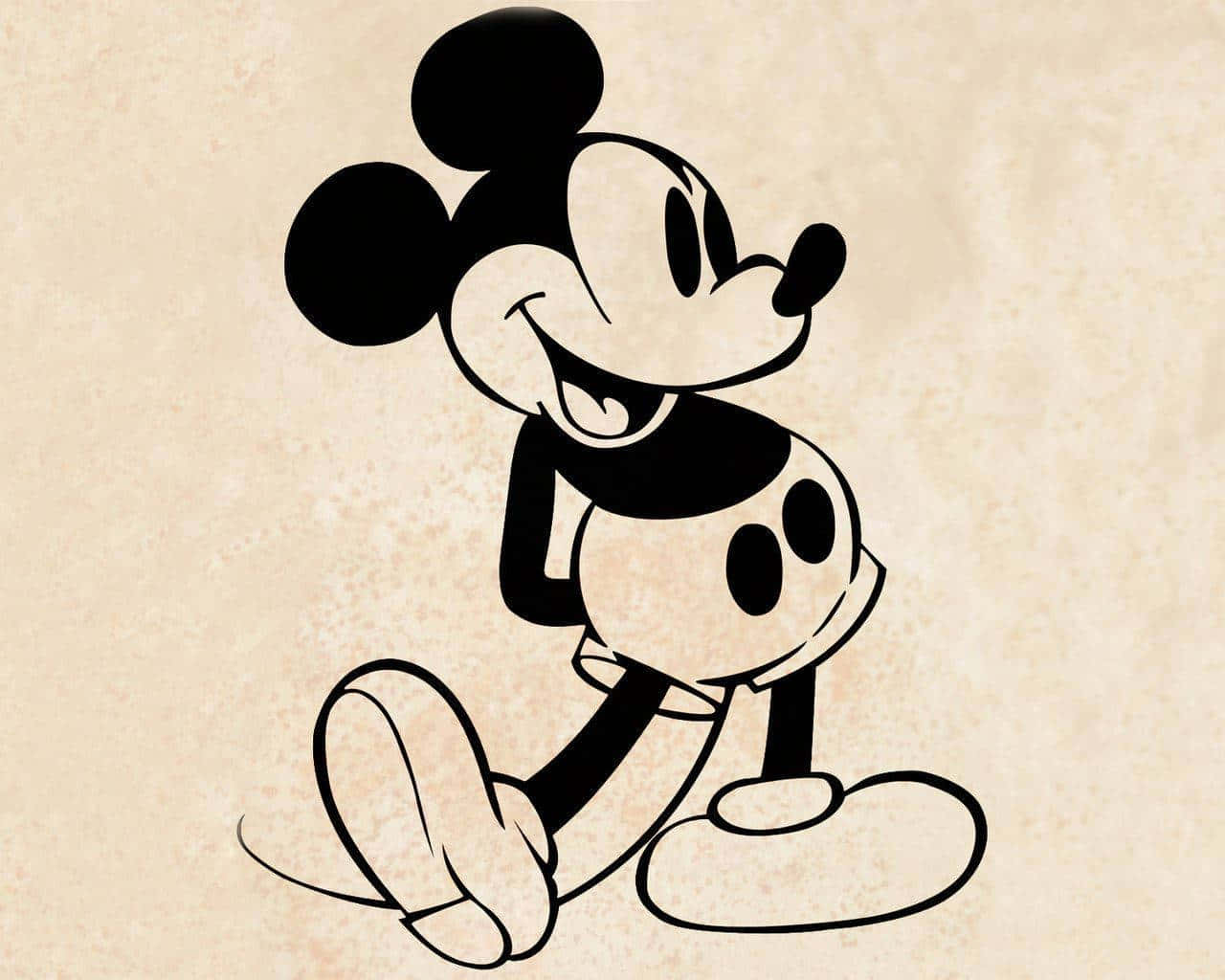 Vintage Mickey Mouse Illustration Background