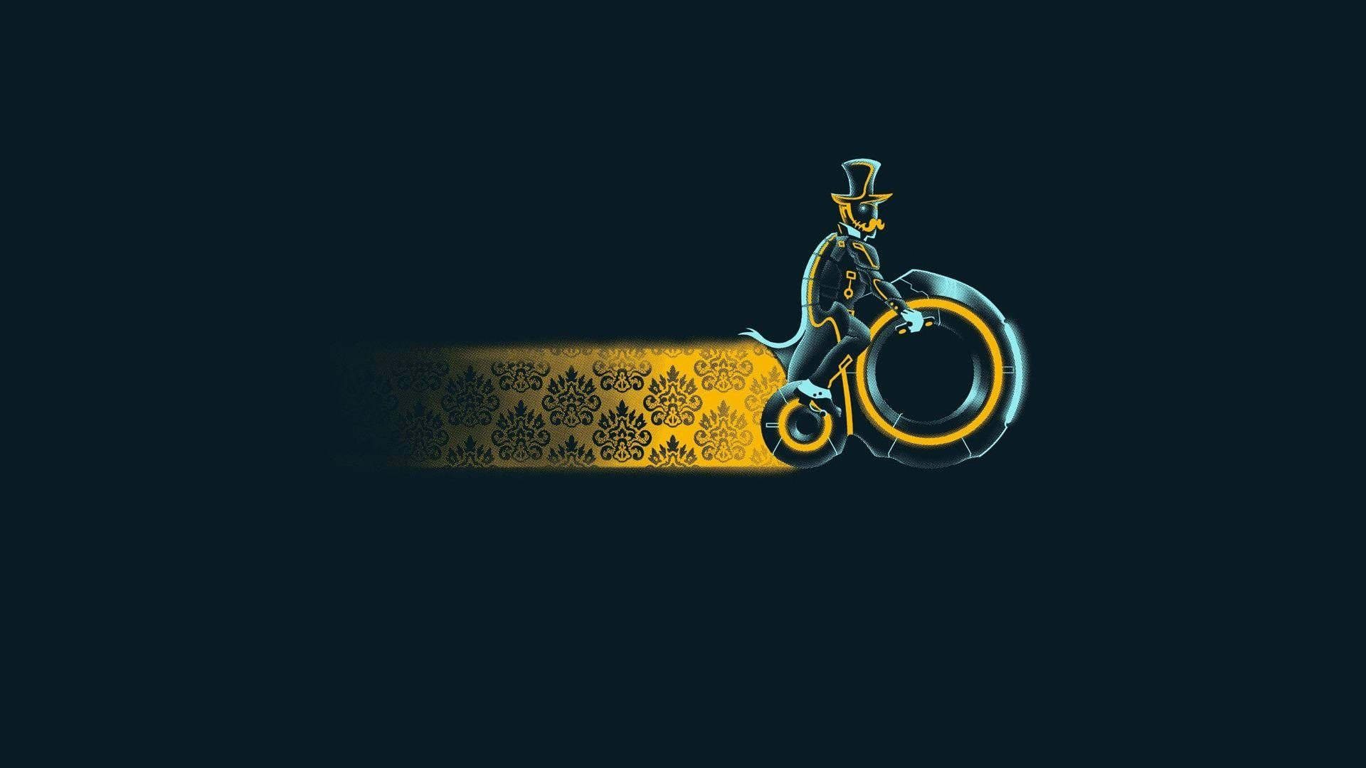 Vintage Minimalist High Wheel Bicycle Background