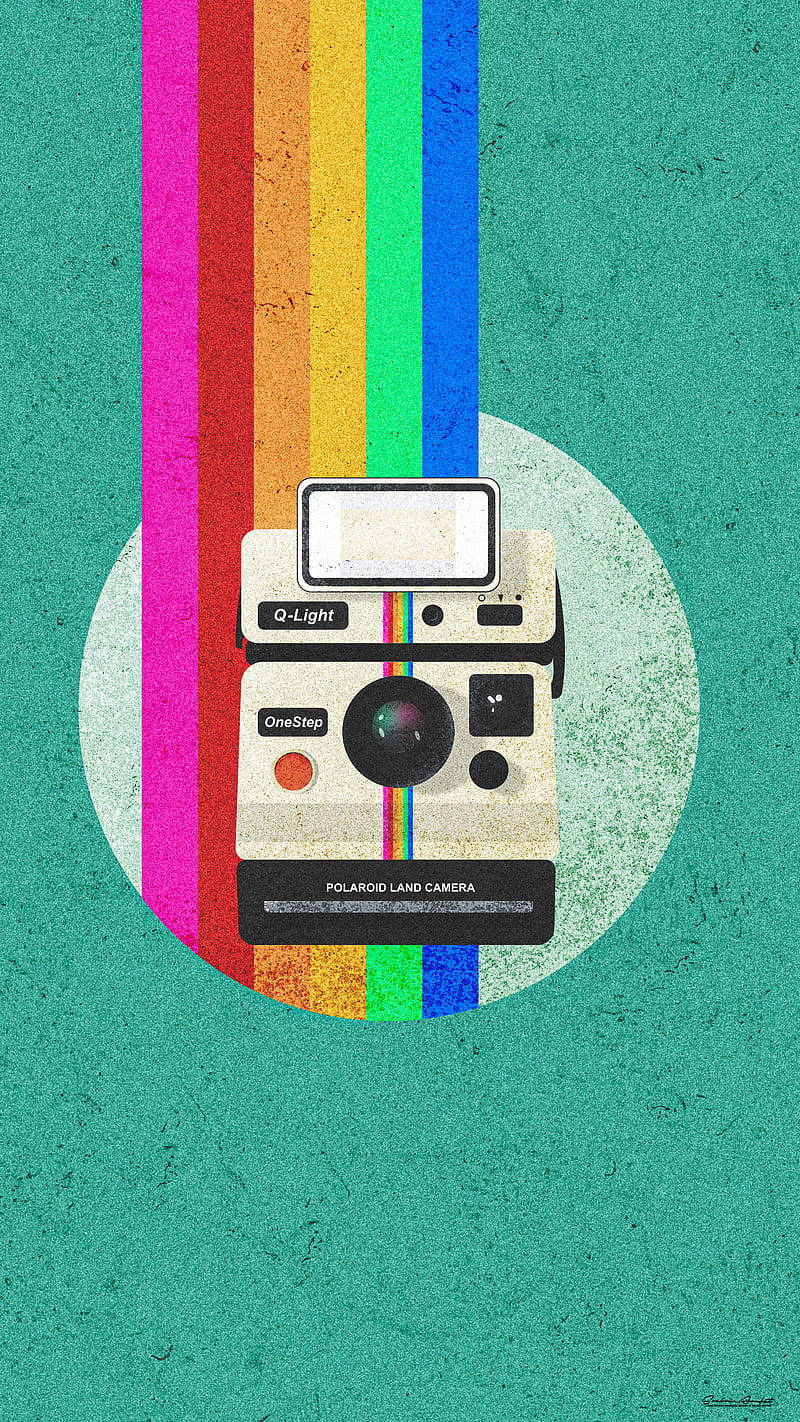 Vintage Minimalist Polaroid Camera Background