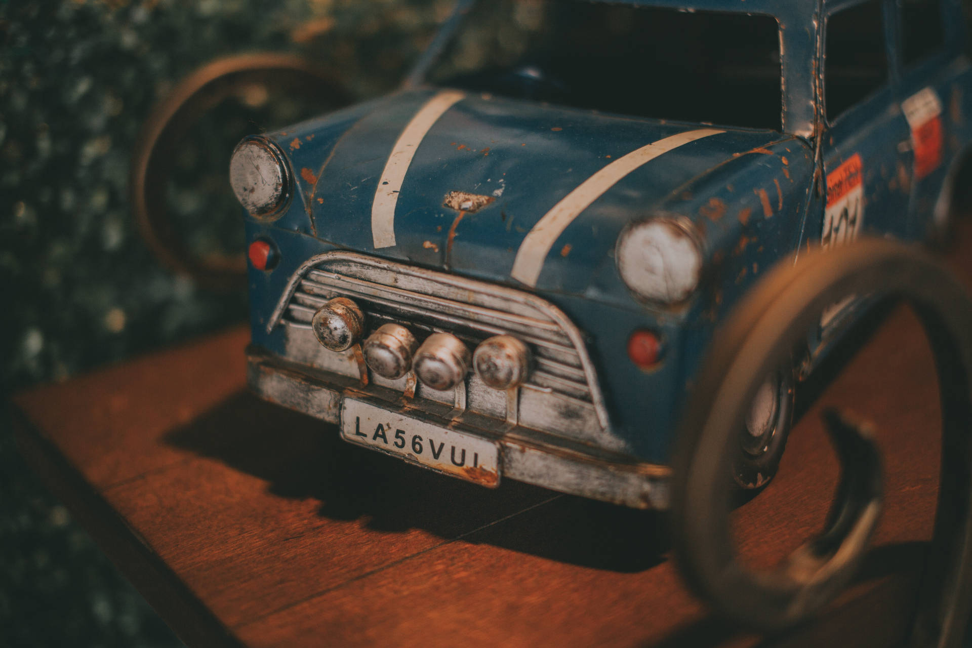 Vintage Minimalist Toy Car Background