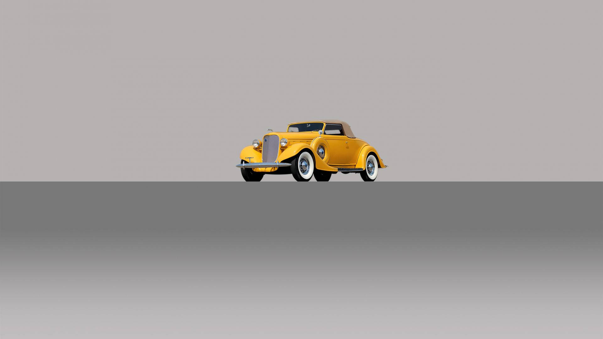 Vintage Minimalist Yellow Car