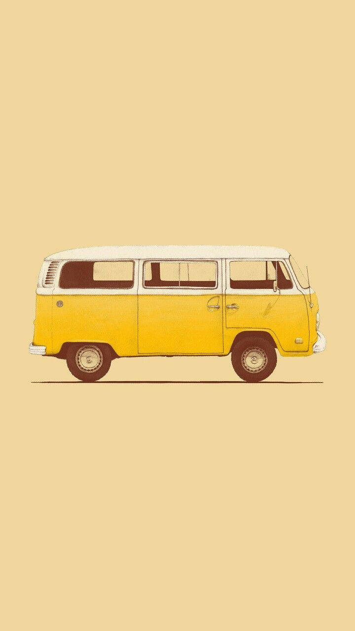 Vintage Minimalist Yellow Van