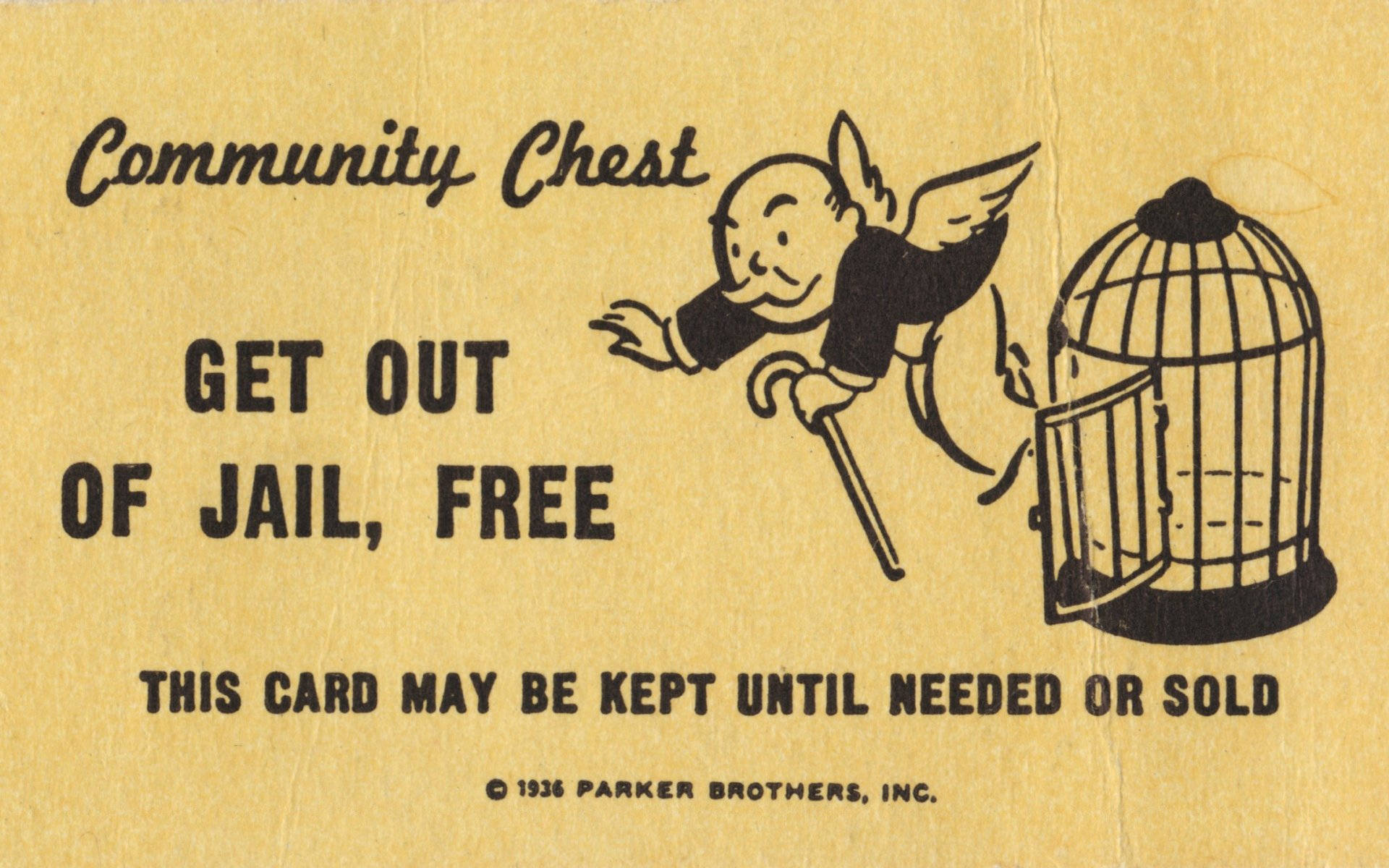 Vintage Monopoly Treasury Card Background
