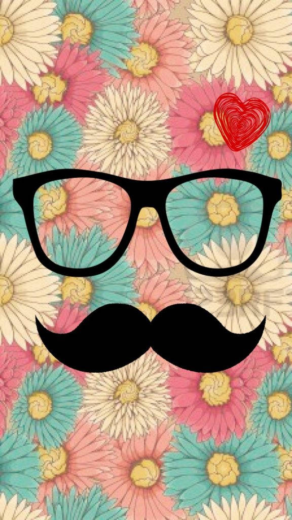 Vintage Mustache Flower Iphone Background
