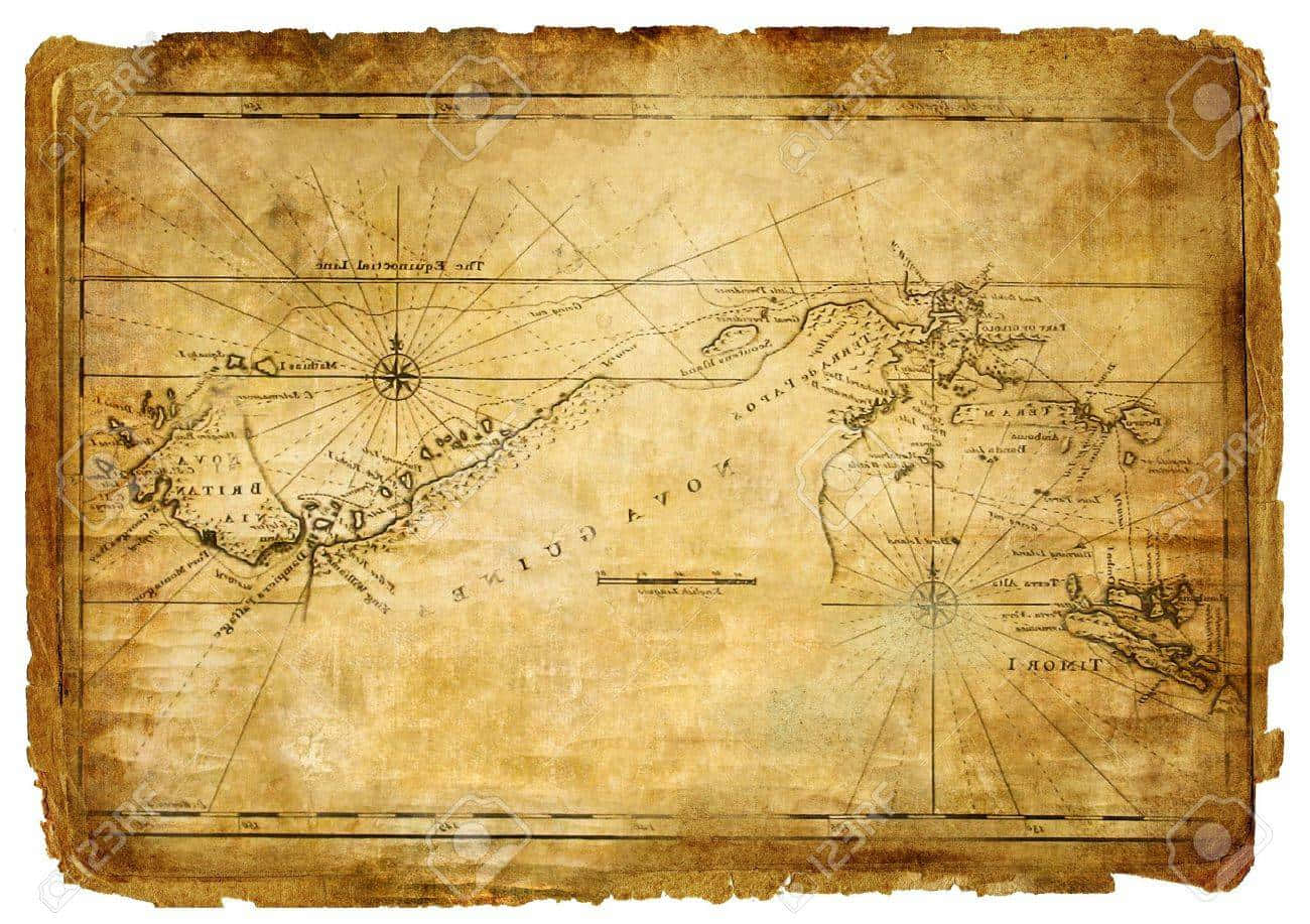 Vintage Nautical Map Antique World Exploration Background