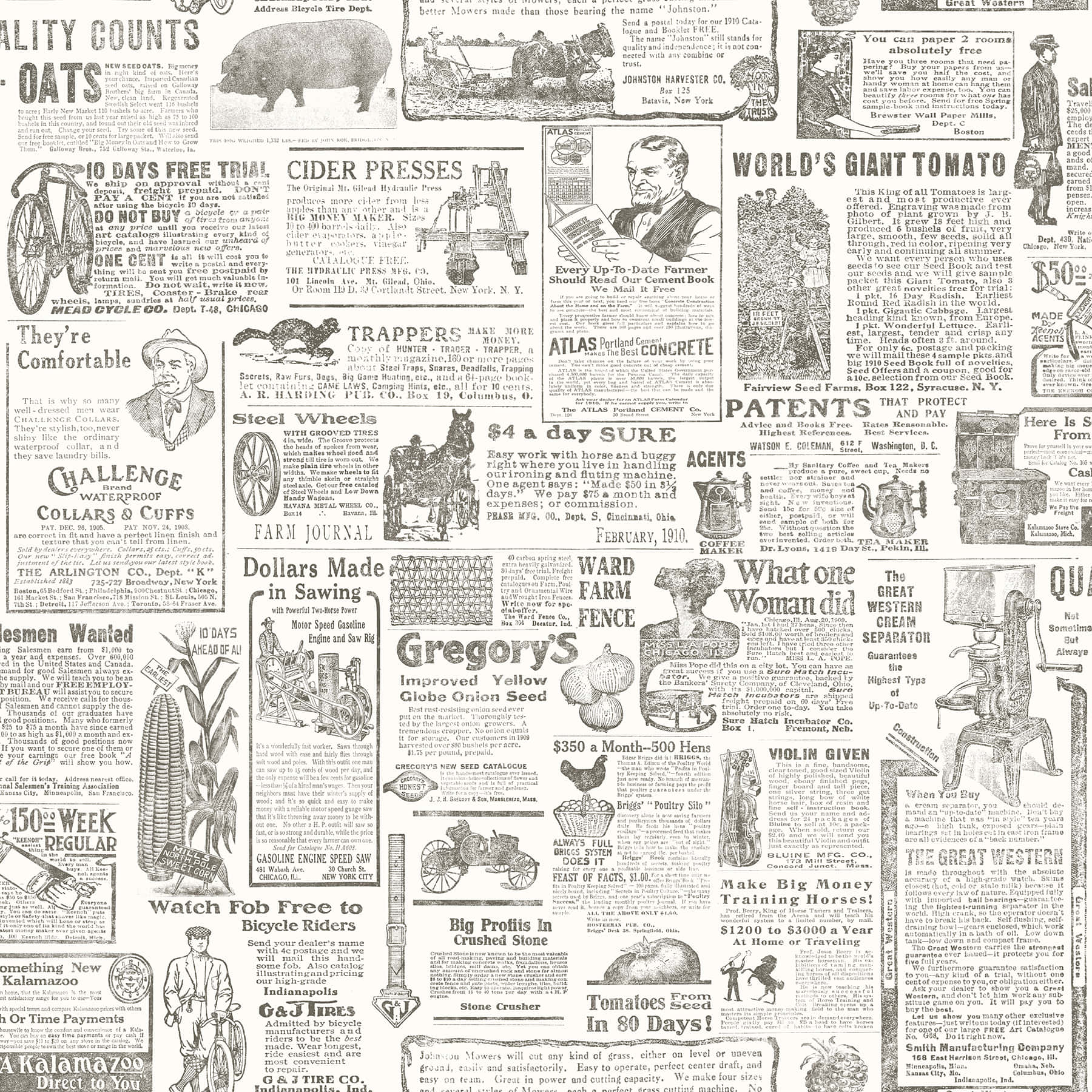 Vintage Newspaper Advertisement Background