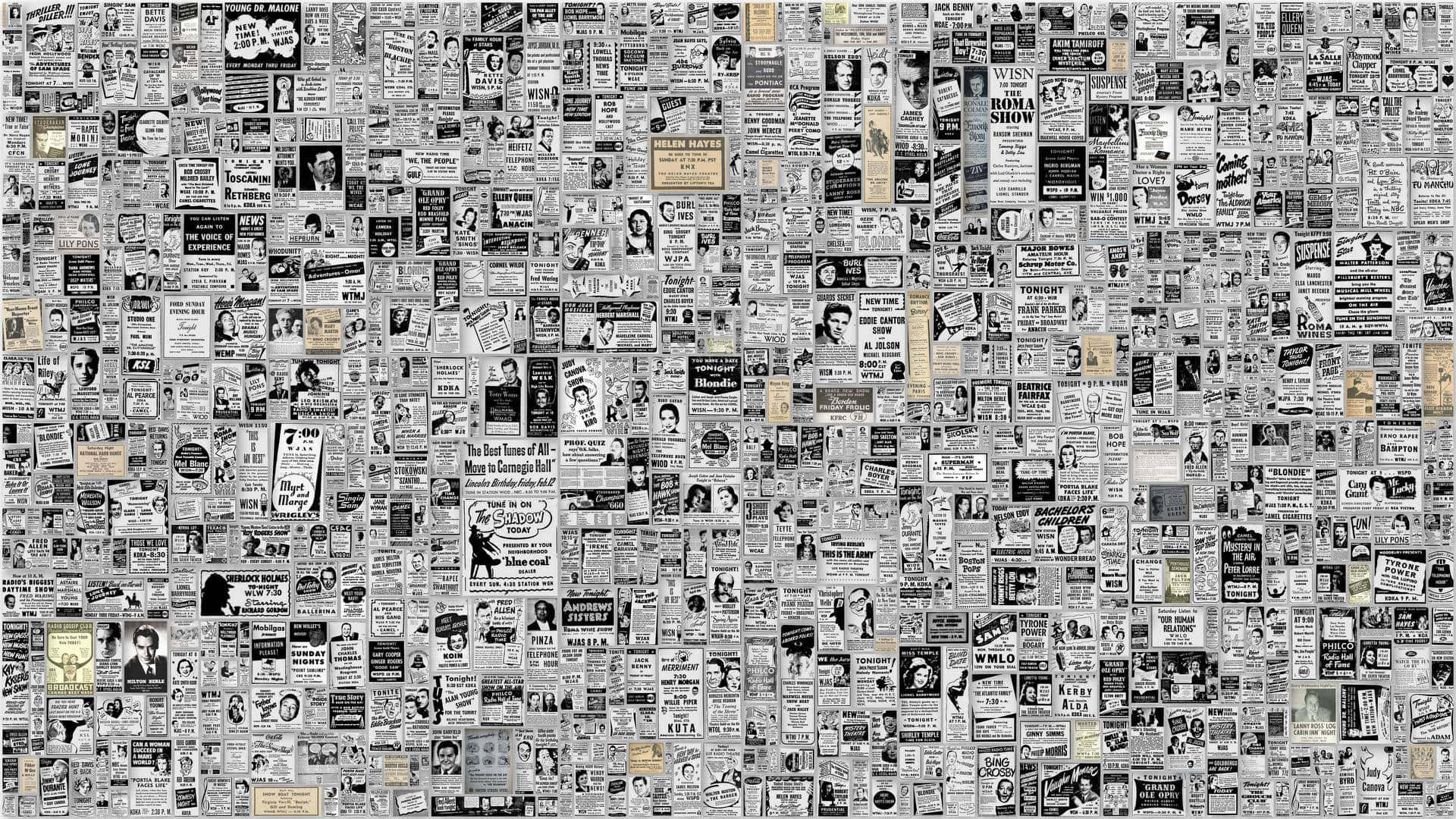 Vintage Newspaper Collage Background