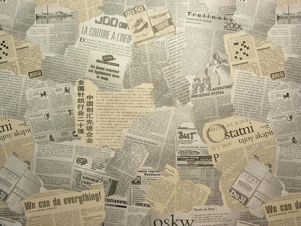 Vintage Newspaper Yellowed Background