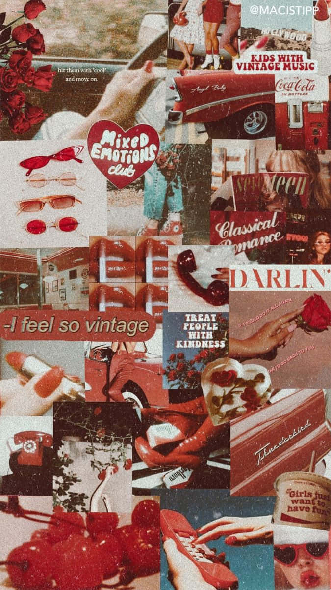Vintage Nostalgia In This Collage Background