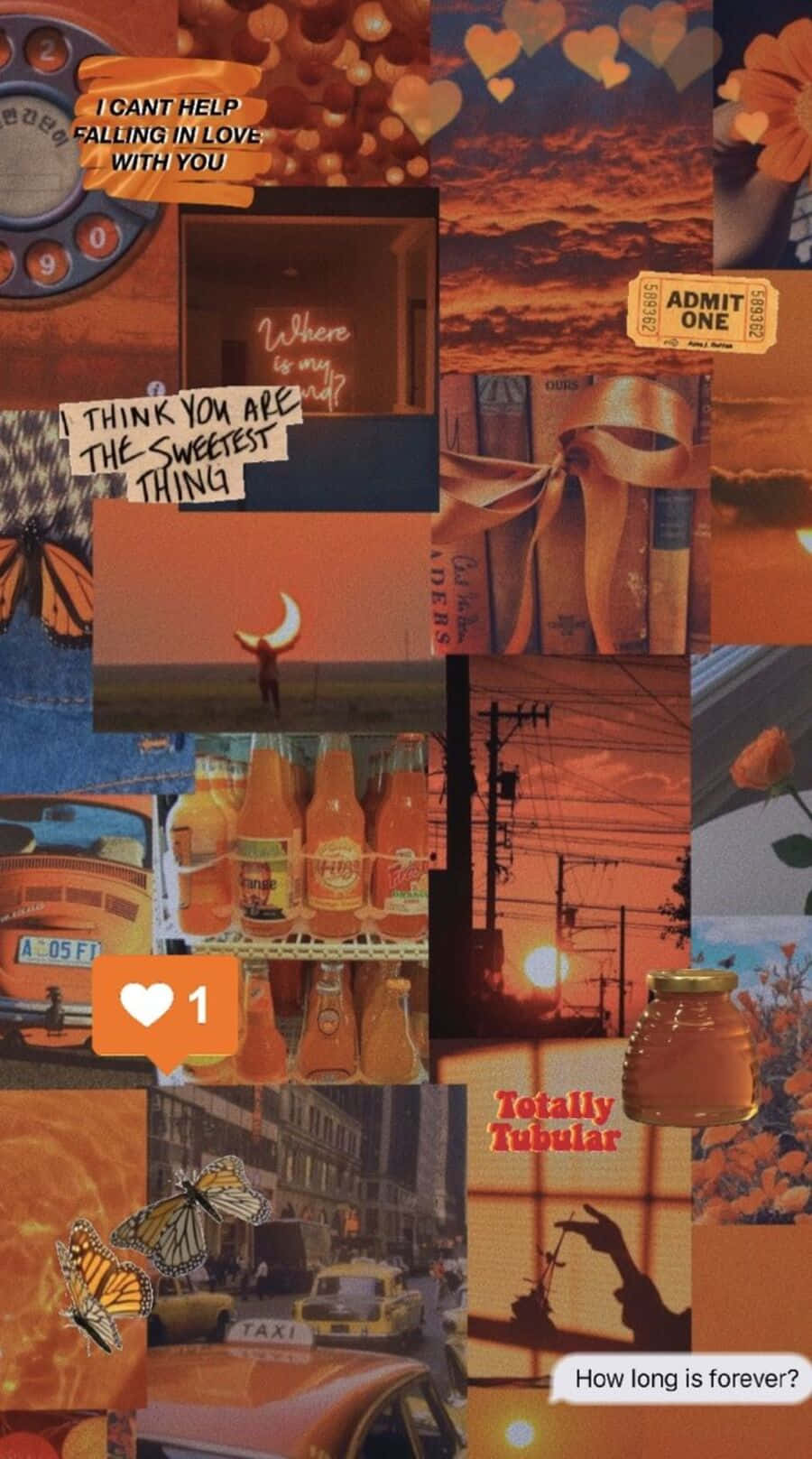 Vintage Orange Aesthetic Collage