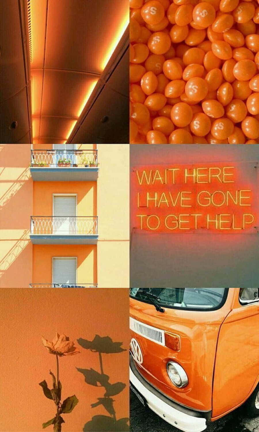 Vintage Orange Aesthetic Collage