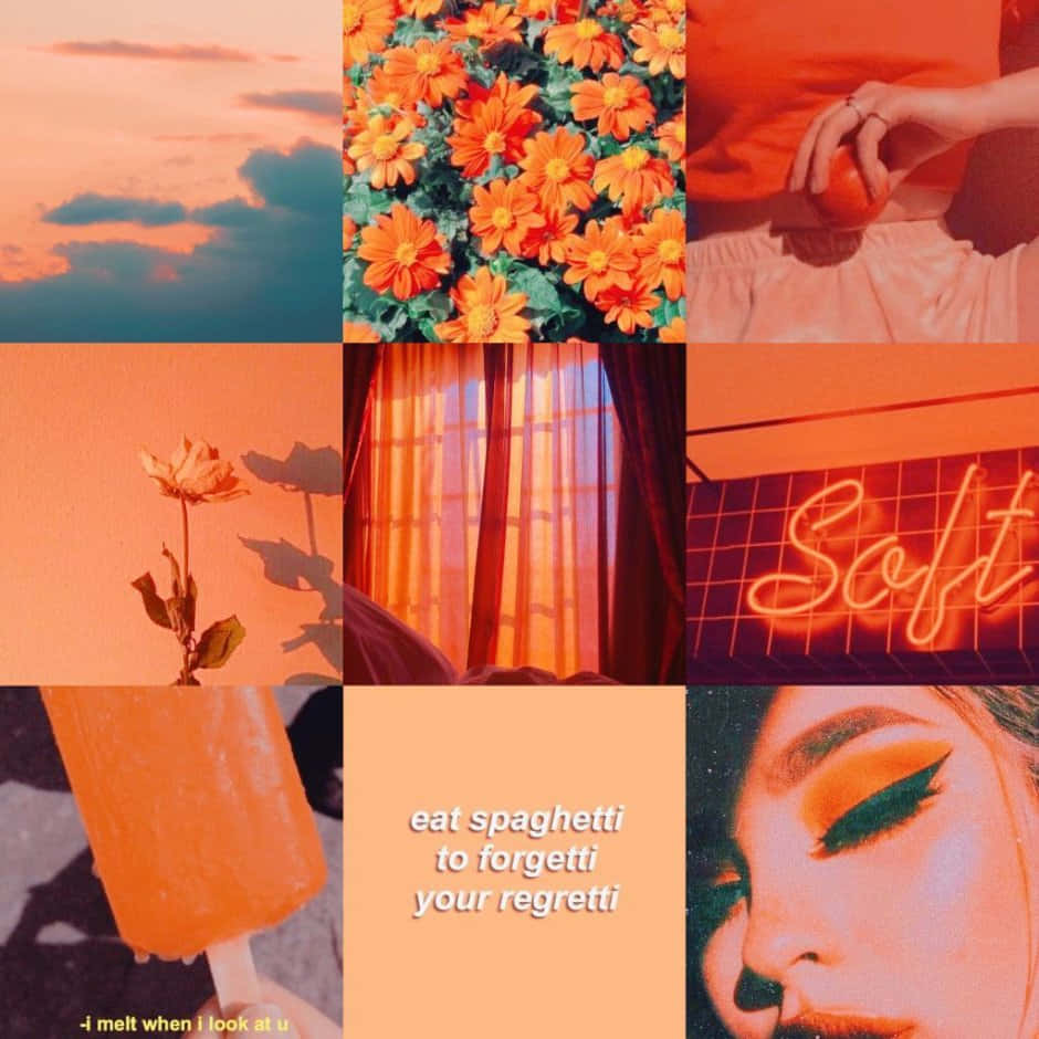 Vintage Orange Aesthetic Collage
