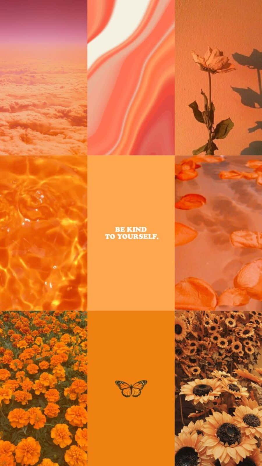 Vintage Orange Aesthetic Collage Background