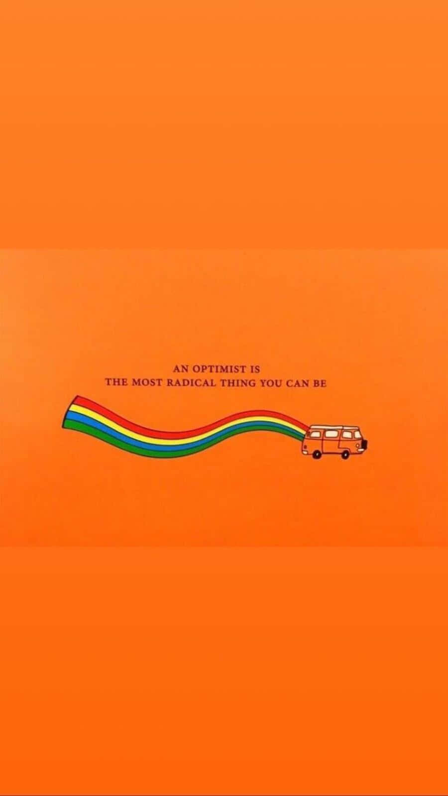 Vintage Orange Optimism Quote Background
