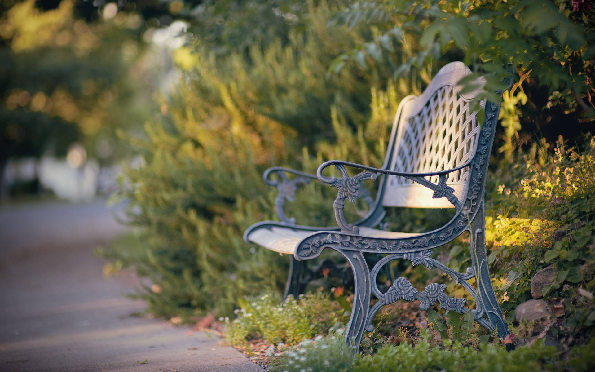 Vintage Patio Bench Background