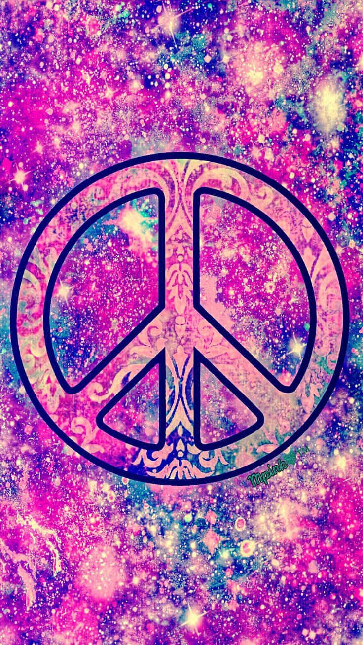 Vintage Peace Sign Hippie Background