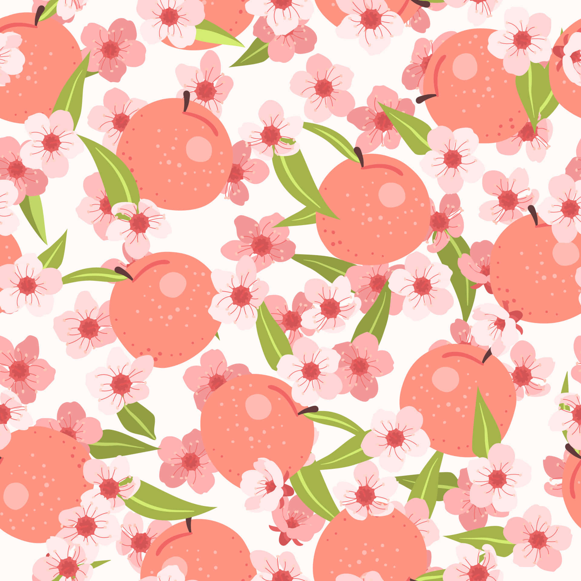 Vintage Peach Cherry Blossom Background